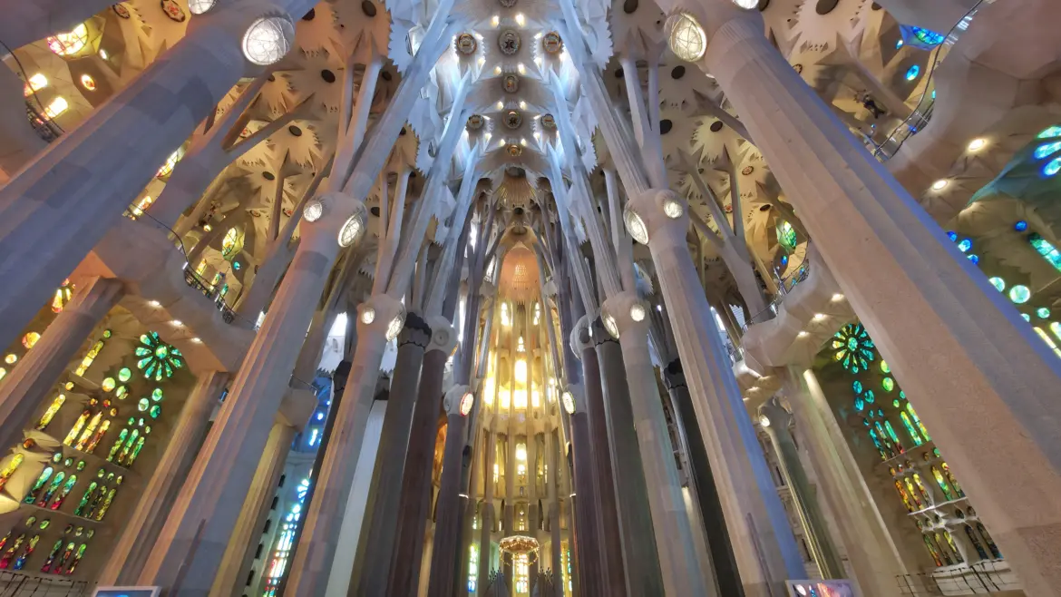 The tree-like columns of La Sagrada Família, Barcelona, Spain