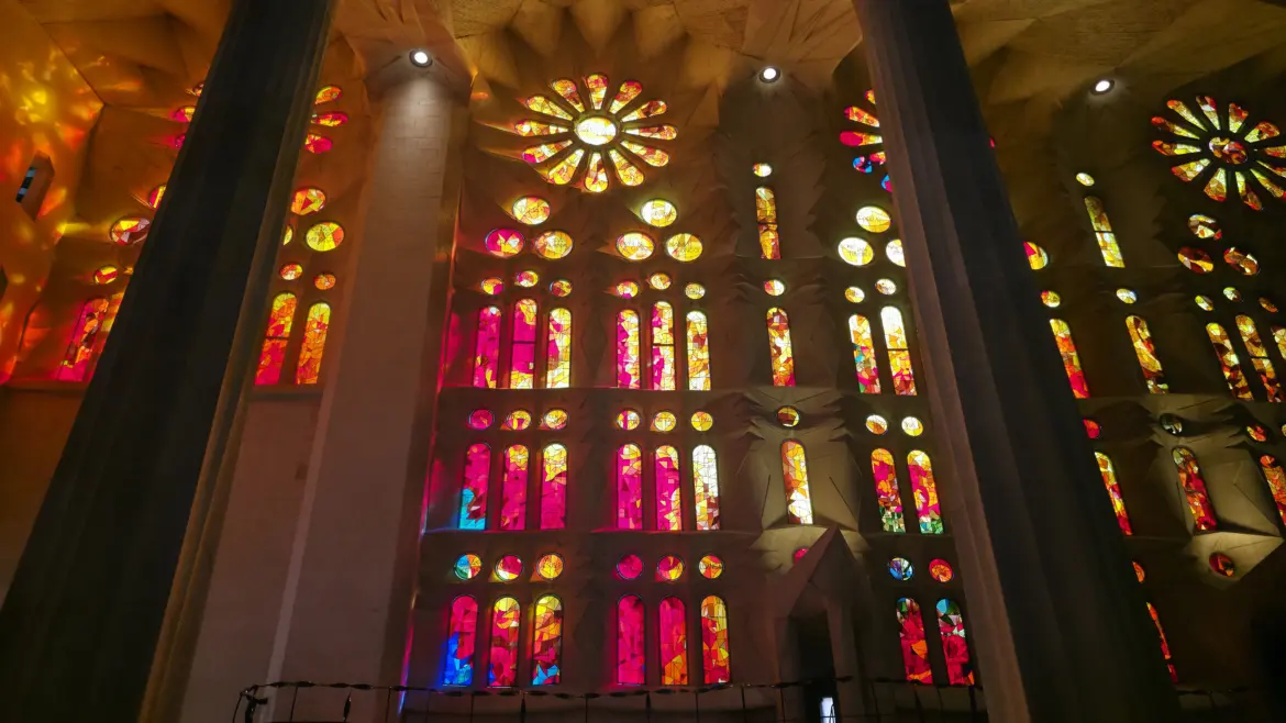 Stained glass, Sagrada Família, Barcelona, Spain