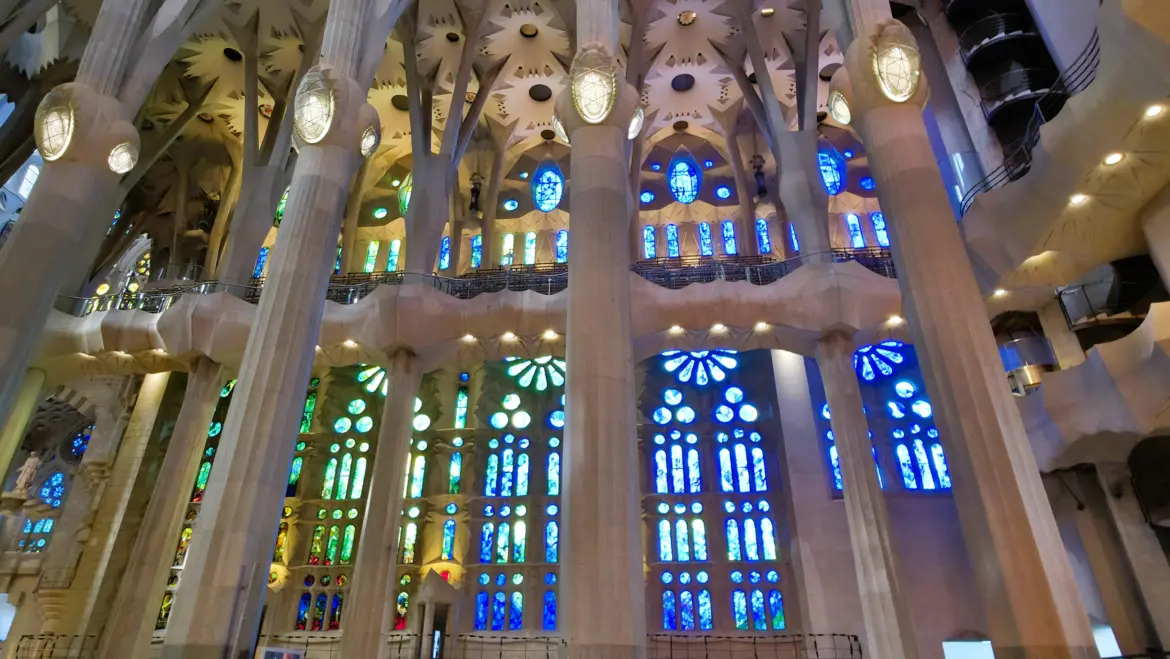 Stained glass, Sagrada Família, Barcelona, Spain