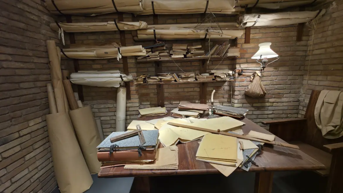 Reproduction of Antoni Gaudí’s studio/workshop, Sagrada Família museum, Barcelona, Spain