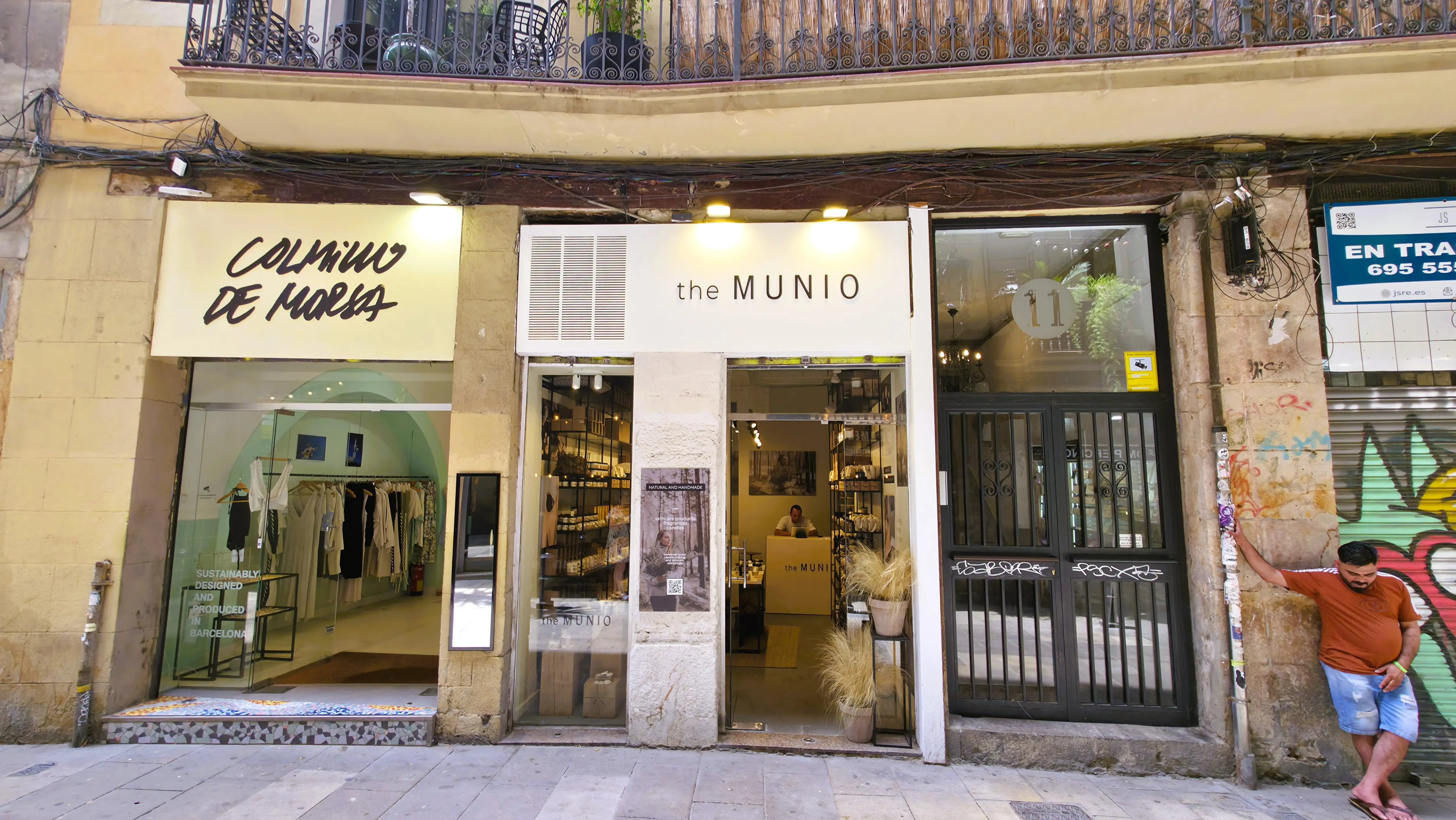 Local boutique shops in Plaça de la Vila de Madrid, Via Sepulcral Romana, Barcelona, Spain