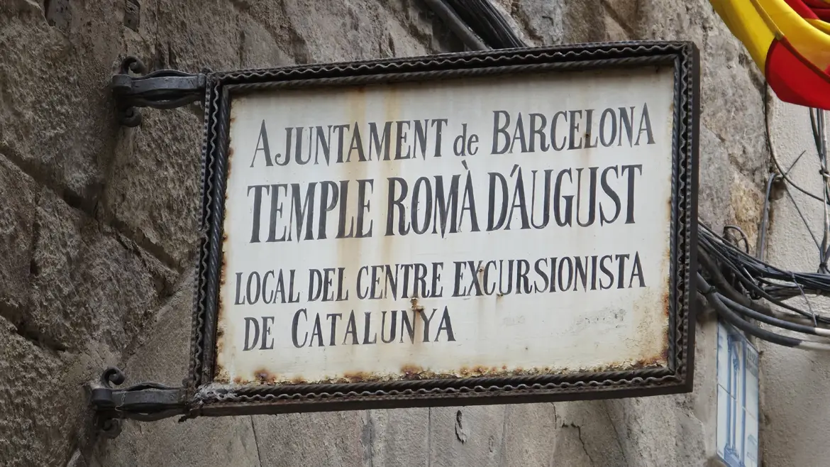 The Temple of Augustus located at Carrer del Paradís, Barcelona, Spain