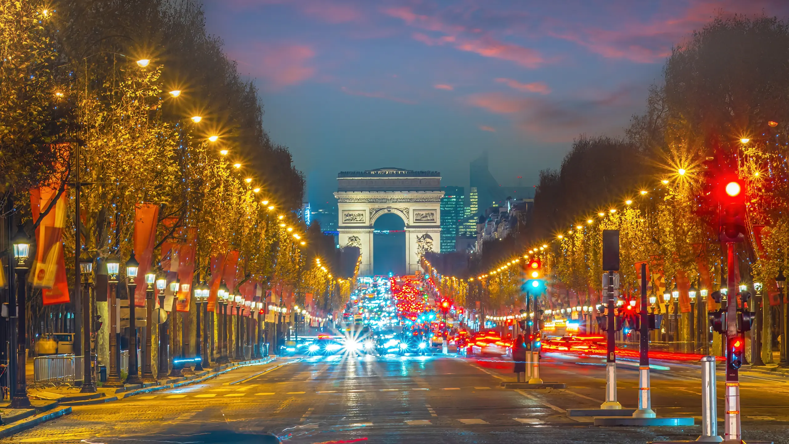Champs-Élysées and Arc de Triomphe, Paris, France