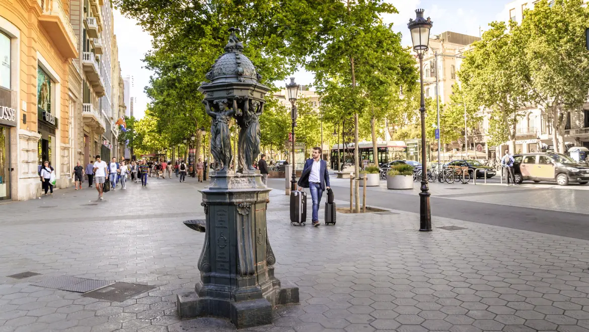 Mosaic sidewalks, Passeig de Gràcia, Barcelona, Spain