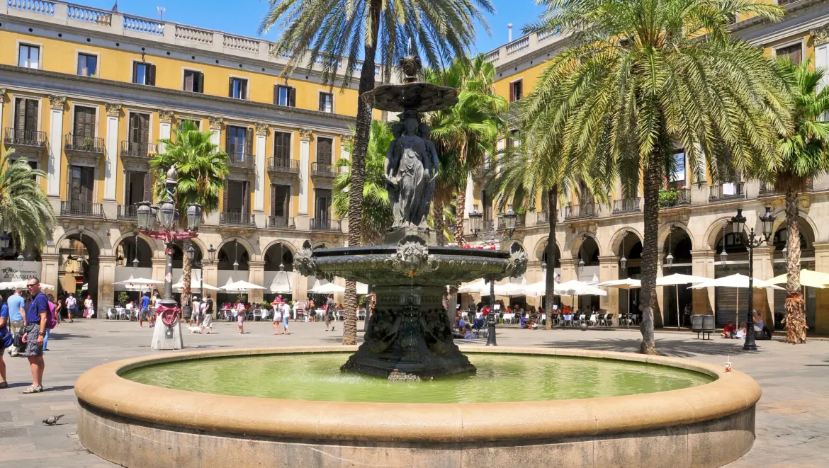 Fountain of the Three Graces, Plaça Reial (Royal Square), Barcelona, Spain