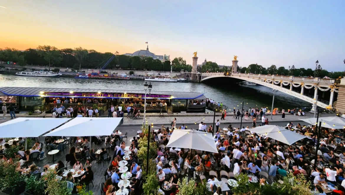 The Seine River and Pont Alexandre III, Paris, France