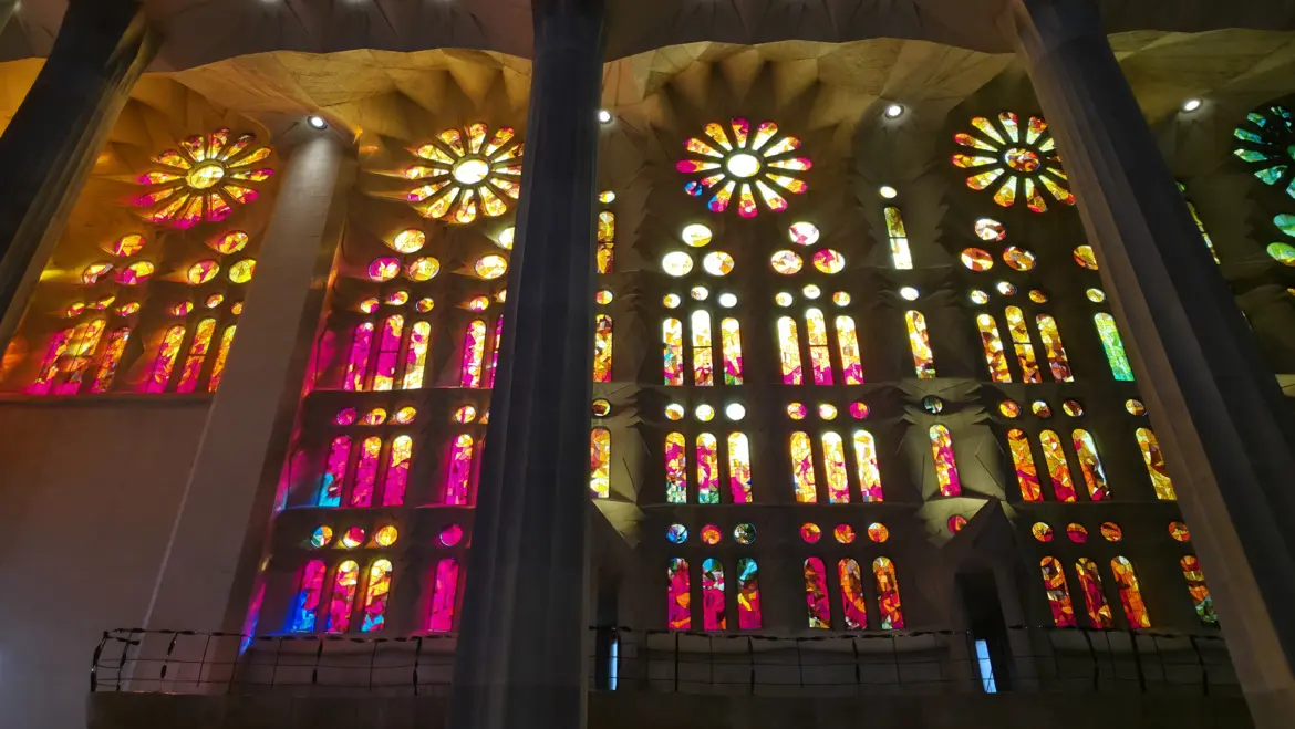 Stained glass, Sagrada Família, Barcelona, Spain