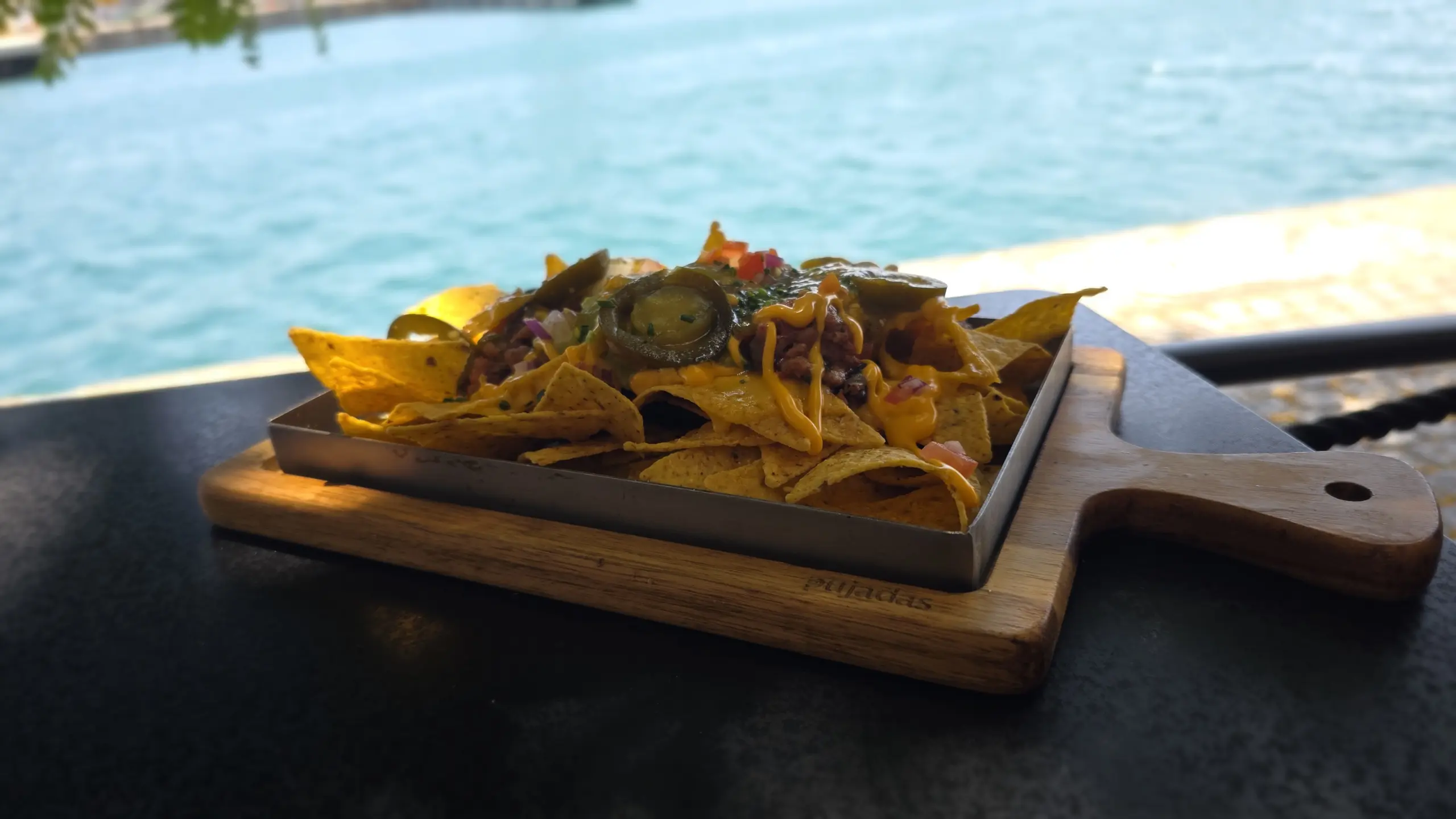 Delicious nachos, Kurz & Gut Maremagnum, Barcelona, Spain