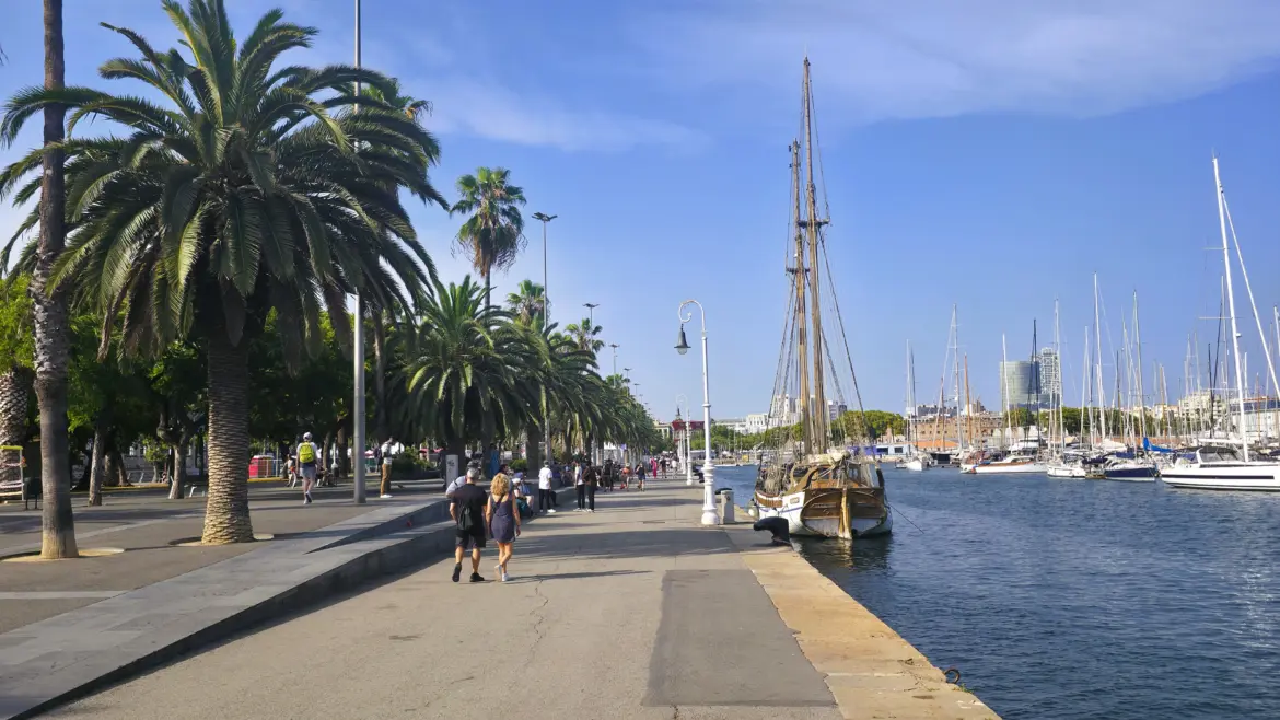 Waterfront Promenade, Port Vell, Barcelona, Spain