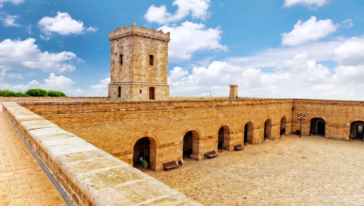 The main courtyard, Montjuïc Castle, Barcelona, Spain