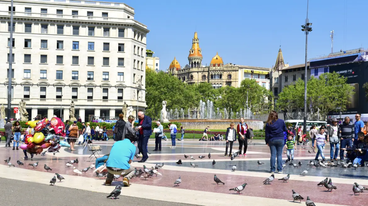 Plaça de Catalunya, Barcelona, Spain
