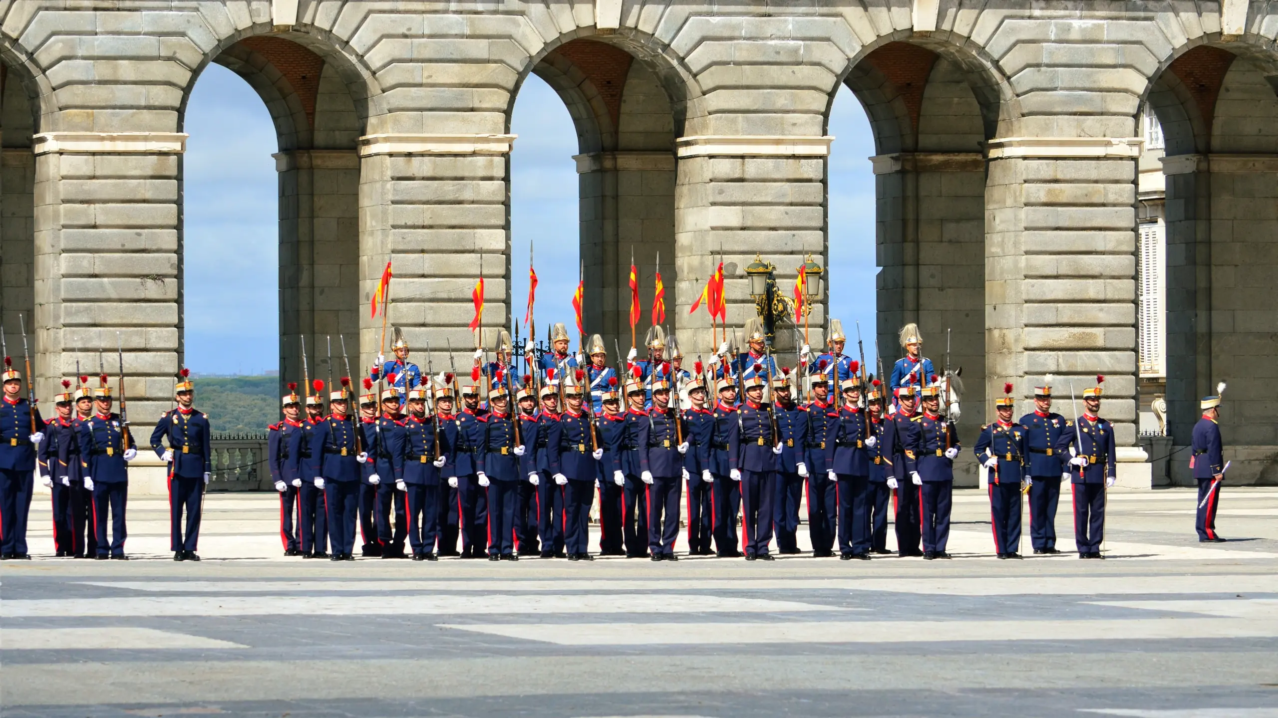 Changing of the Royal Guard, Plaza de la Armería, Madrid, Spain