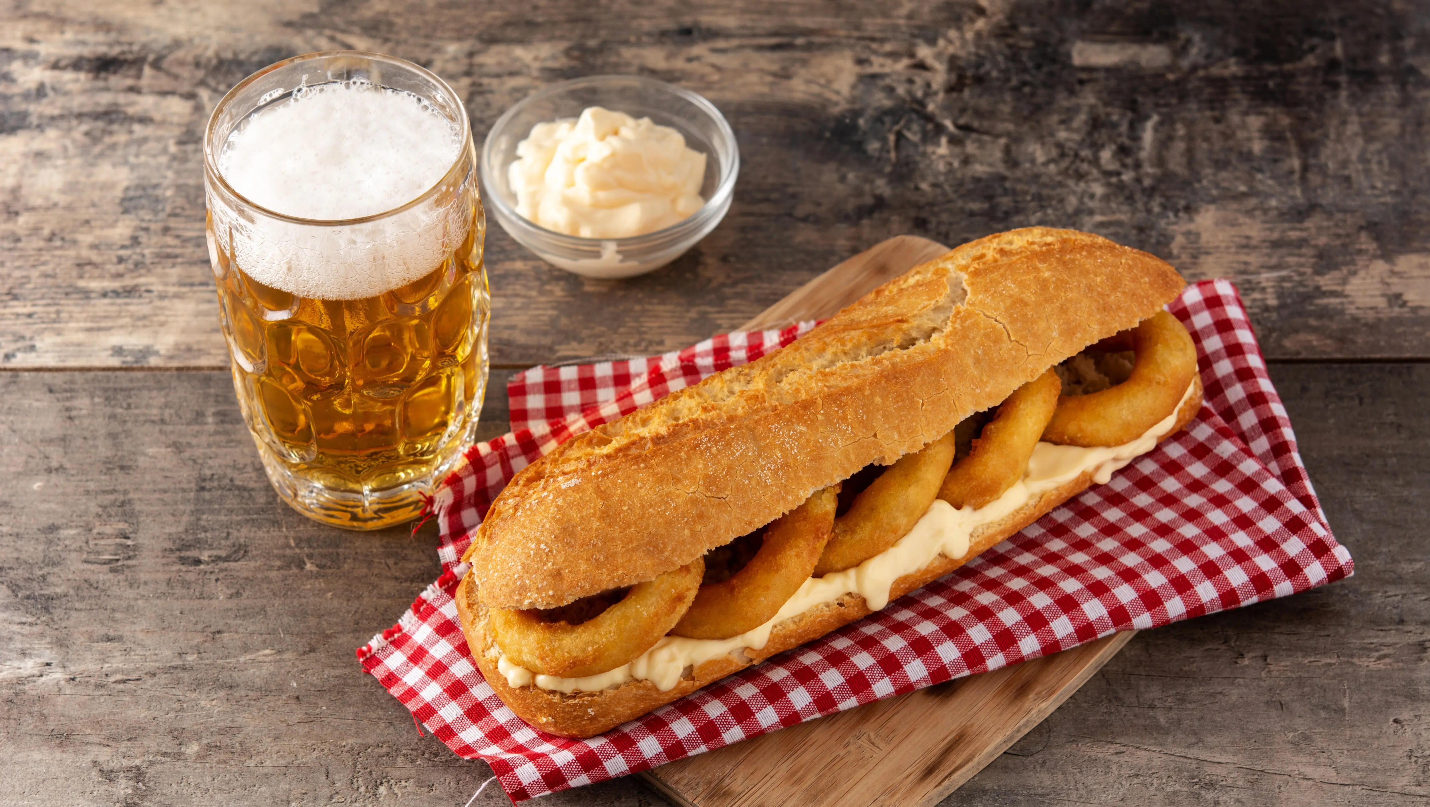 Bocadillo de calamares (fried calamaria sandwich), Madrid, Spain