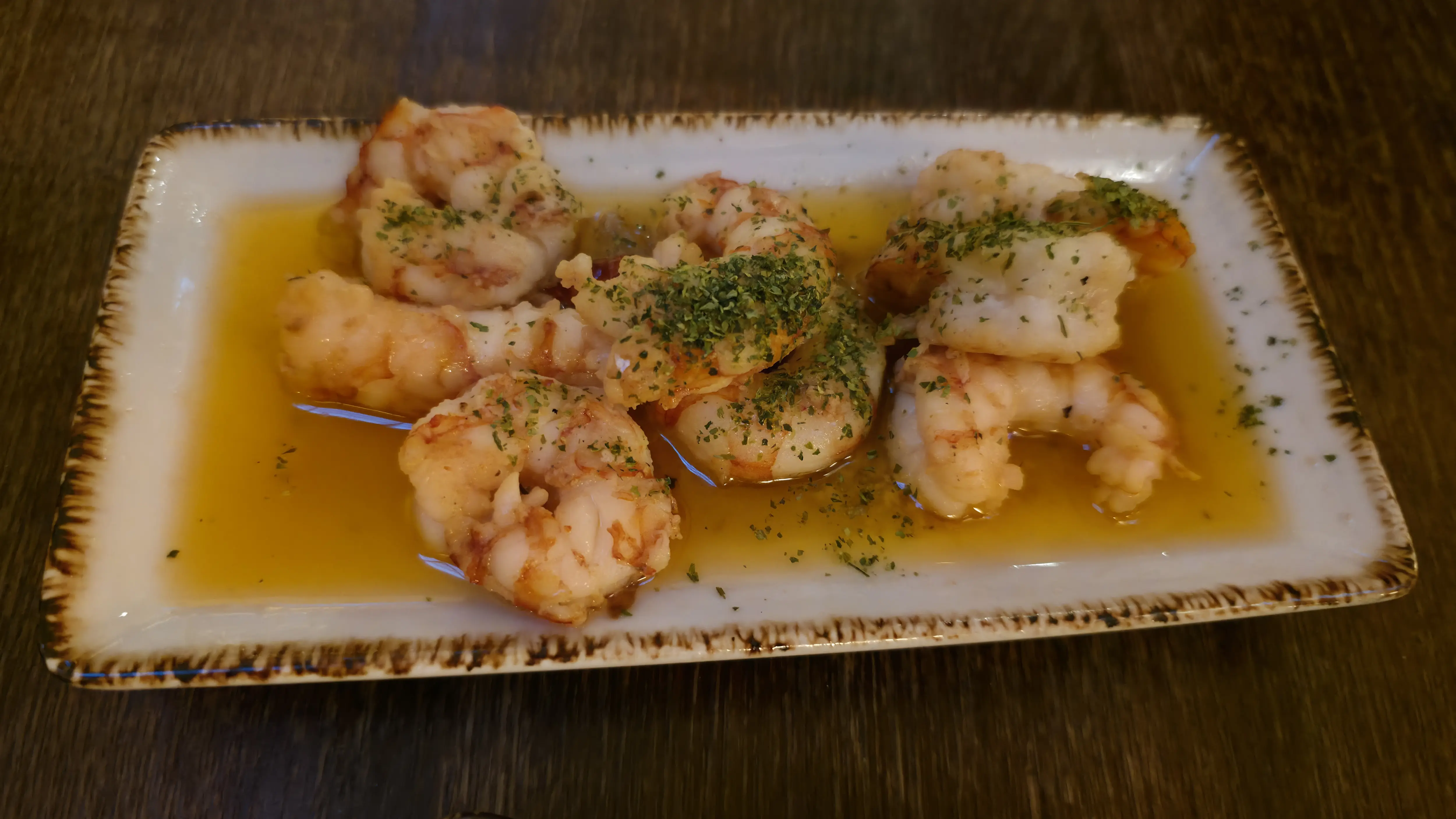 Garlic shrimp, La Taperia, El Nacional, Barcelona, Spain