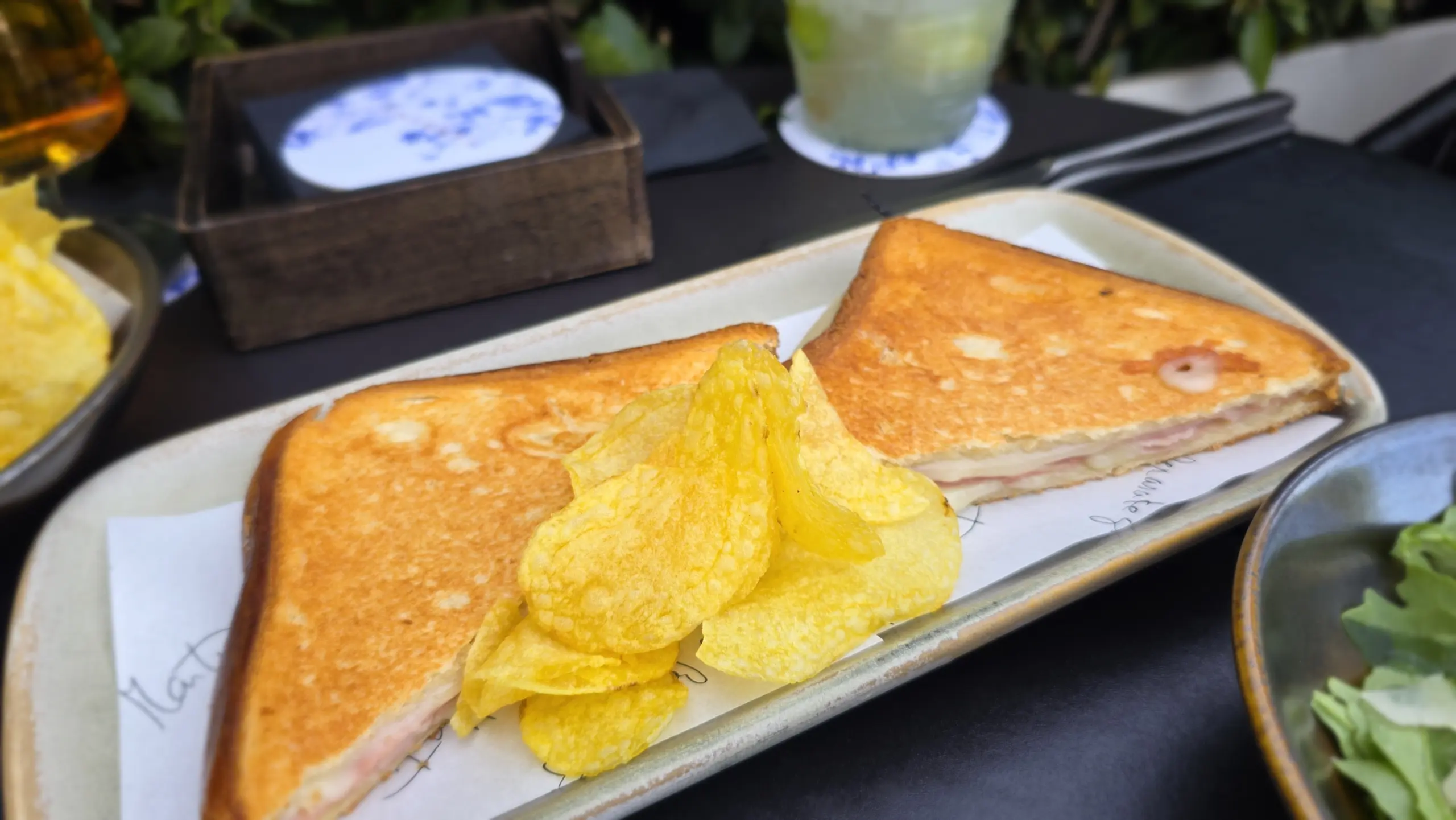 Bikini Sandwich with Chips, Verbena Terrace Rooftop, Monument Hotel, Barcelona, Spain