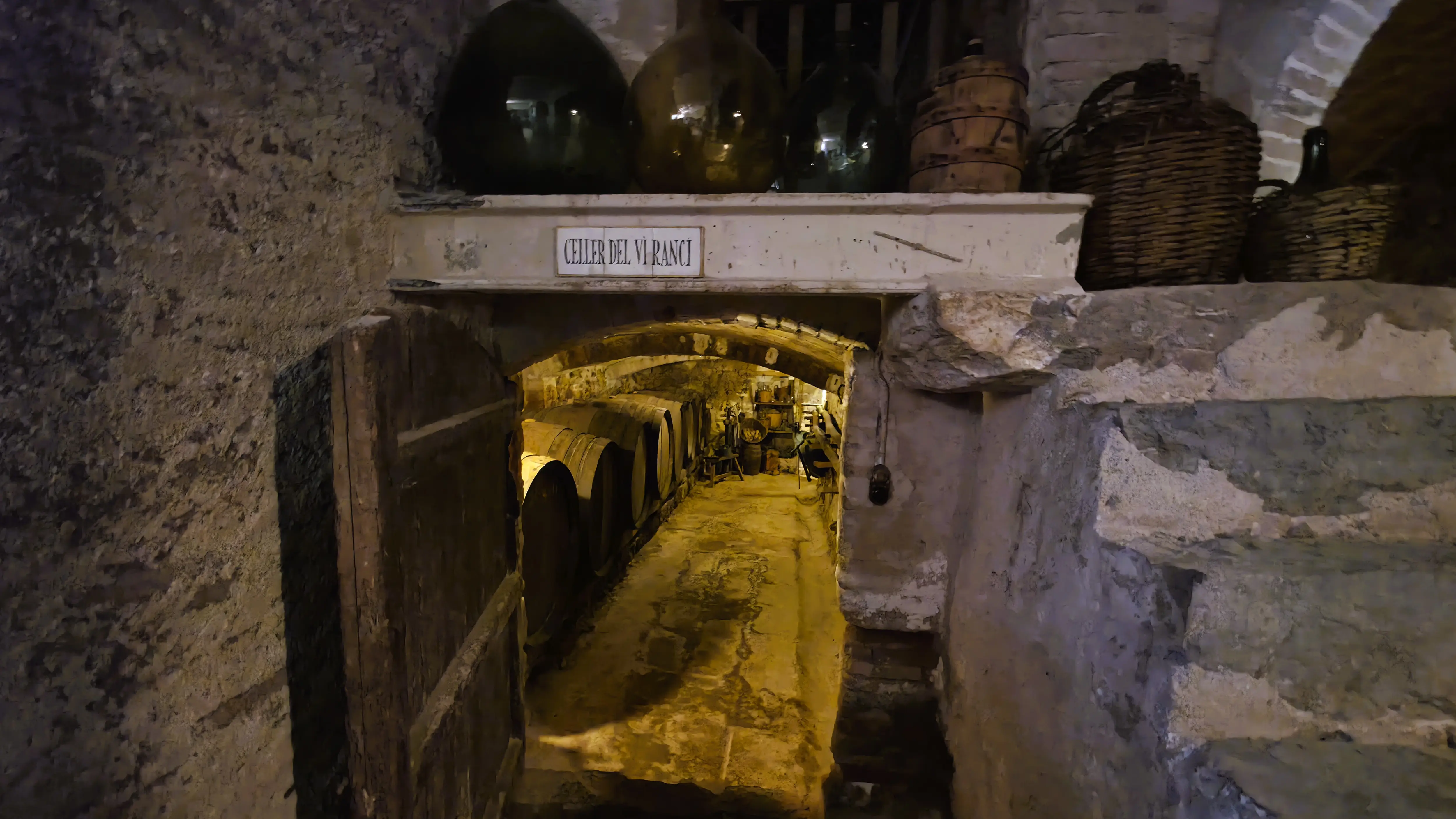 Original underground wine cellar, Abadal Winery, Barcelona, Spain