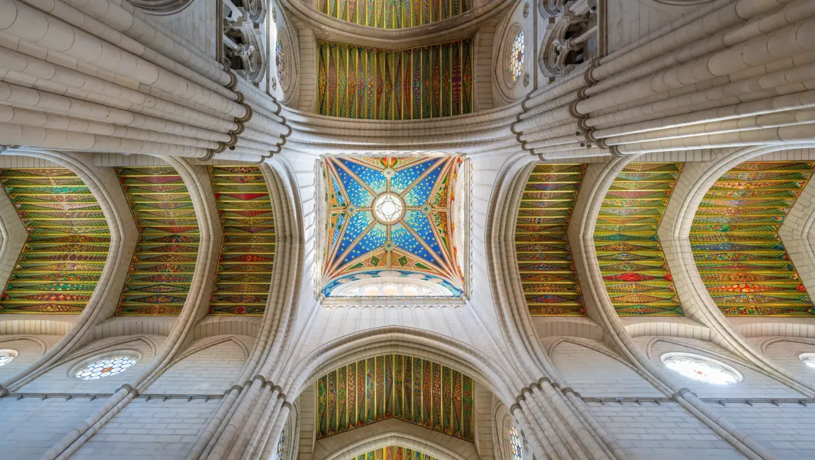 Nave vault and square cupola, Almudena Cathedral, Madrid, Spain