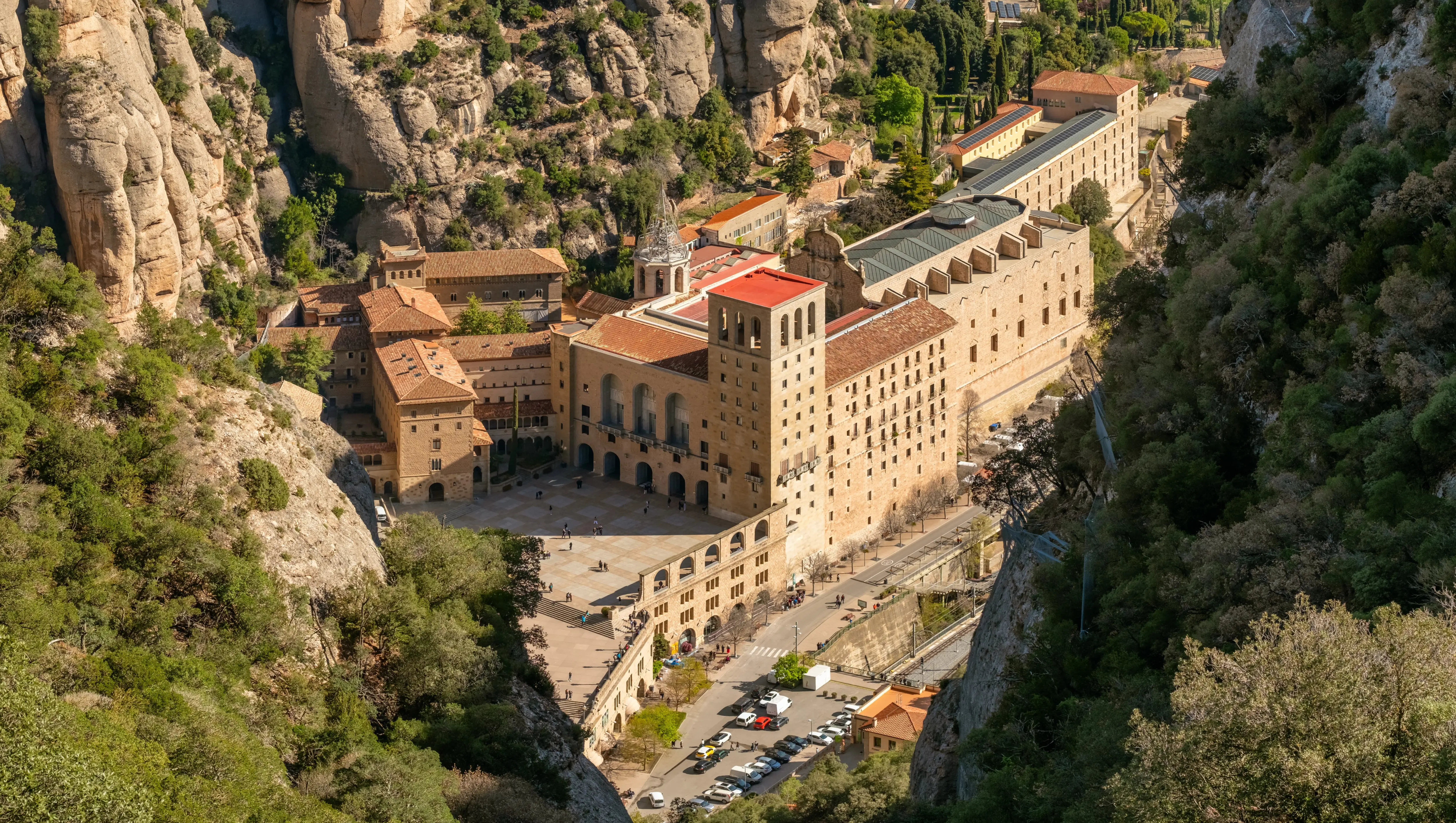 The abbey of Santa Maria de Montserrat, Montserrat, Spain