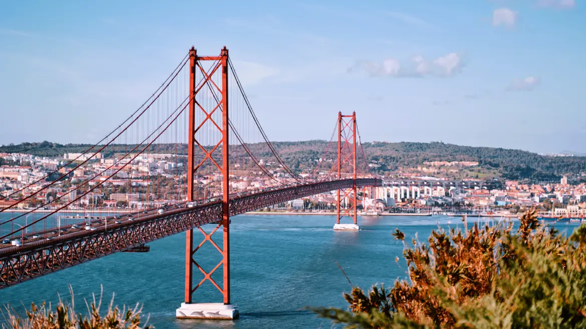 The 25 de Abril Bridge (Ponte 25 de Abril), Lisbon, Portugal