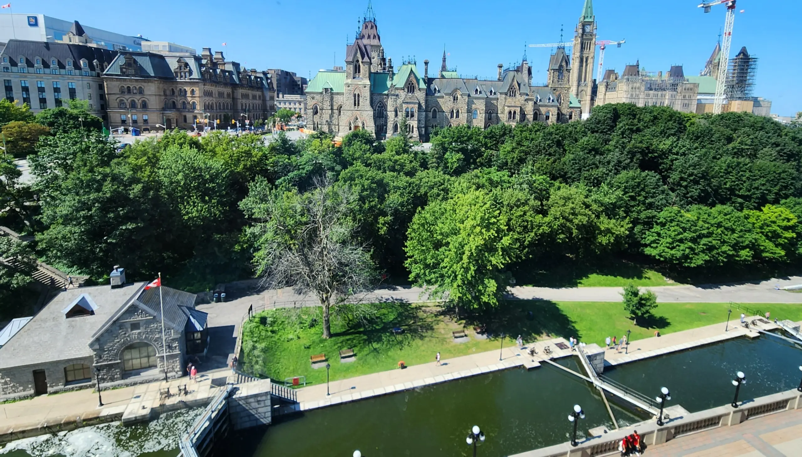 View of Rideau Canal from Fairmont Château Laurier, Ottawa, Canada