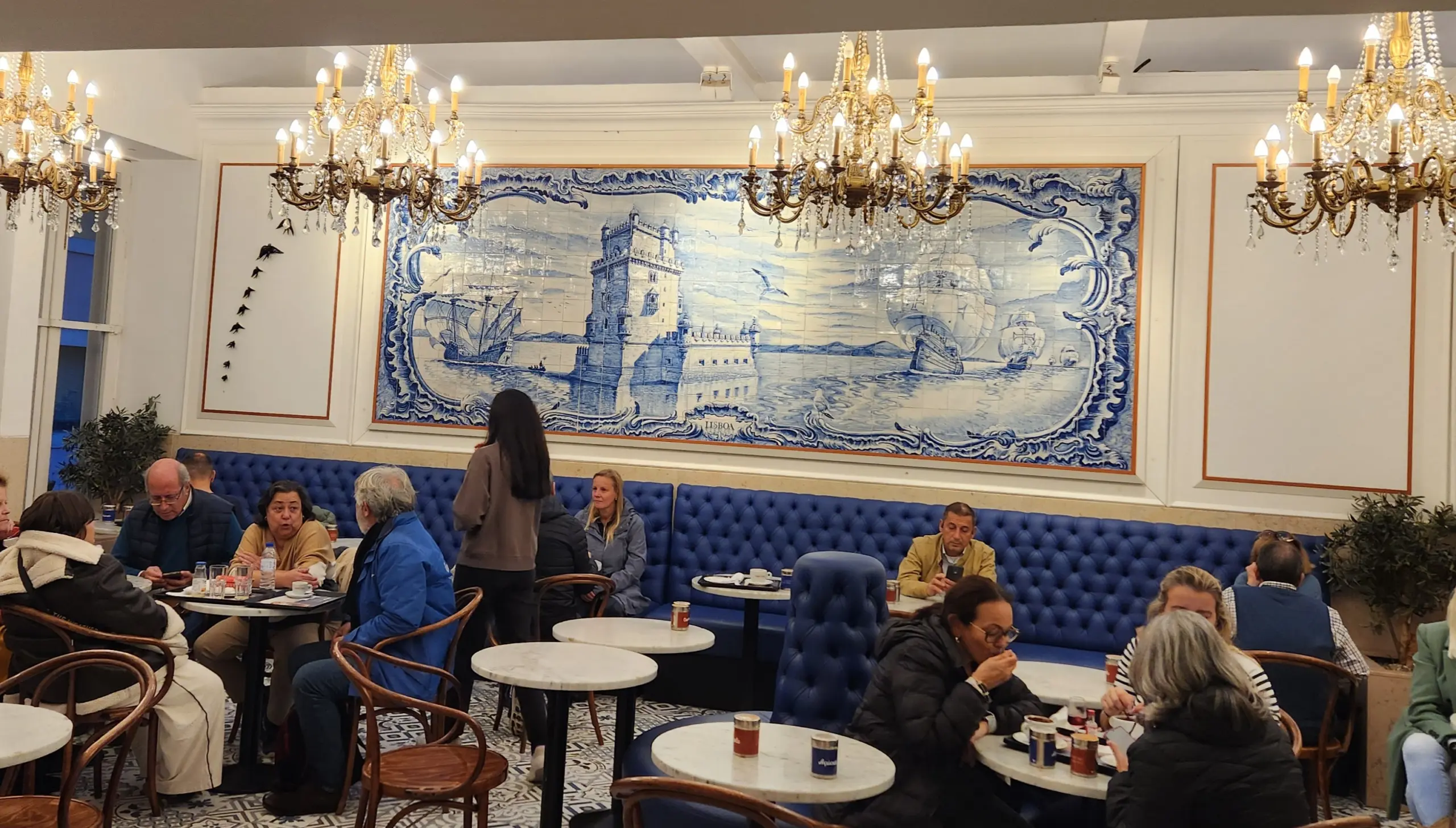 Beautiful azulejos, Fábrica da Nata in Baixa, Lisbon, Portugal