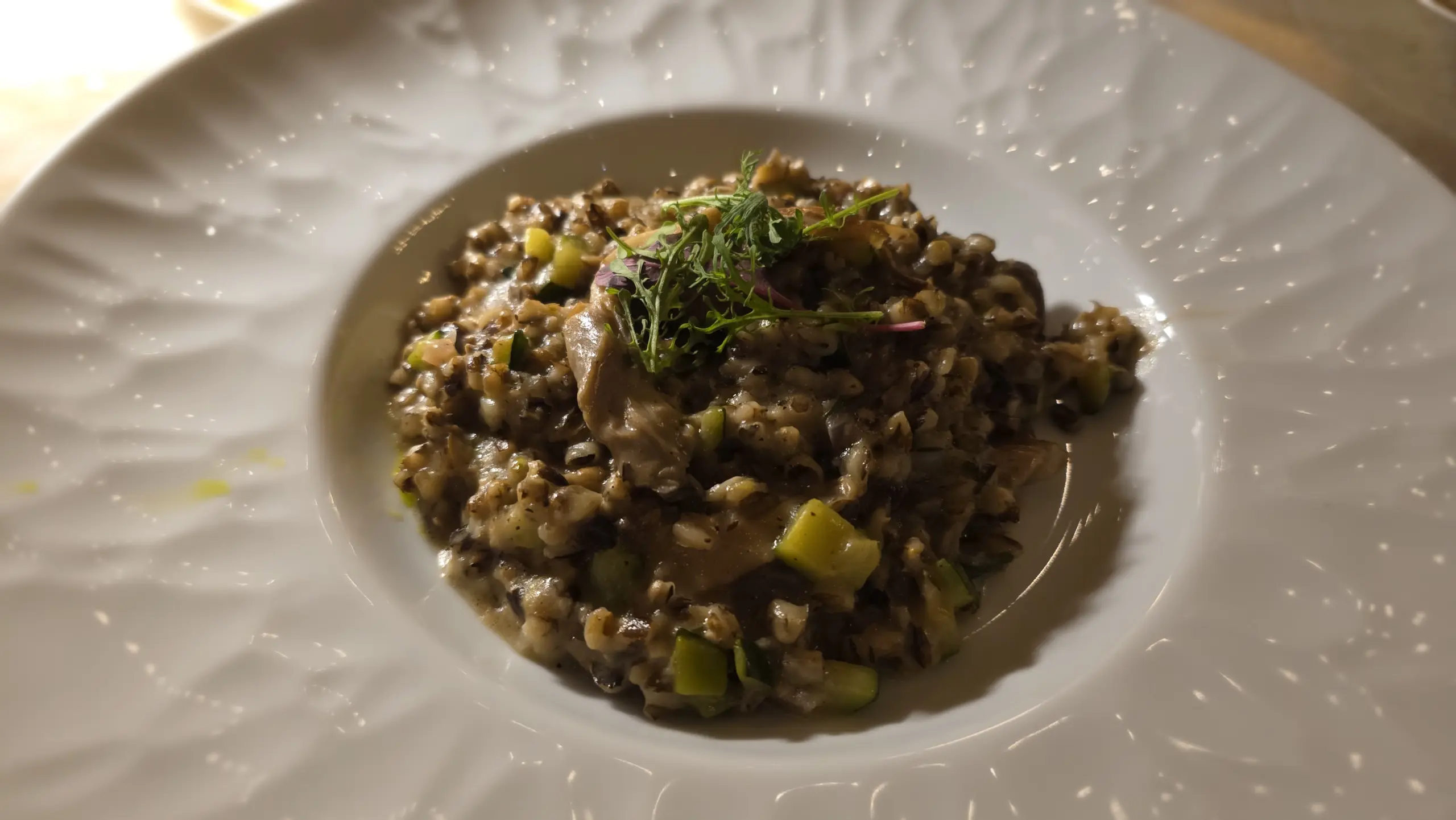 Porcini barley mushroom risotto, Zoe’s Restaurant, Fairmont Château Laurier, Ottawa, Canada
