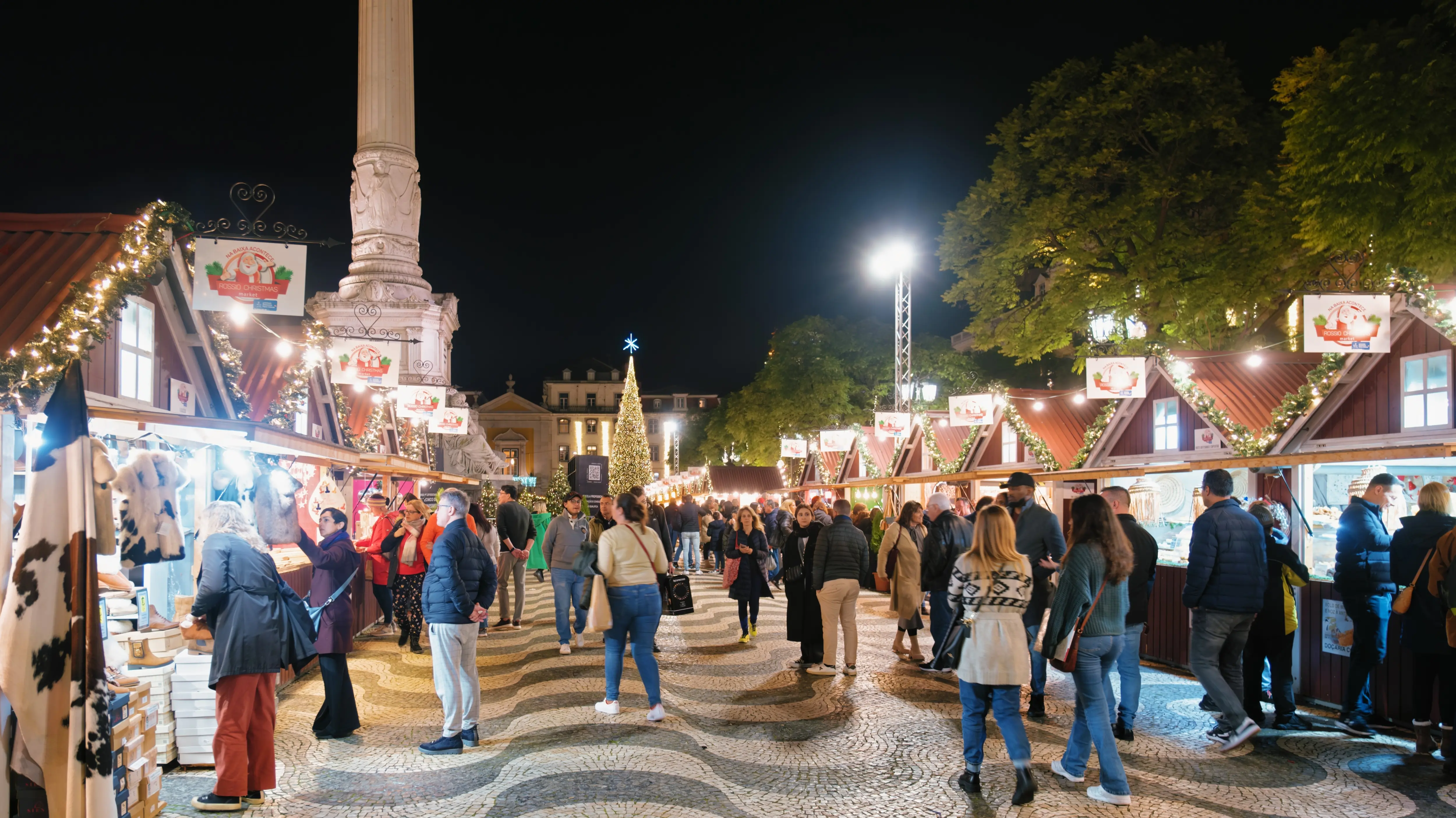 Rossio Christmas Market, Rossio Square, Lisbon, Portugal