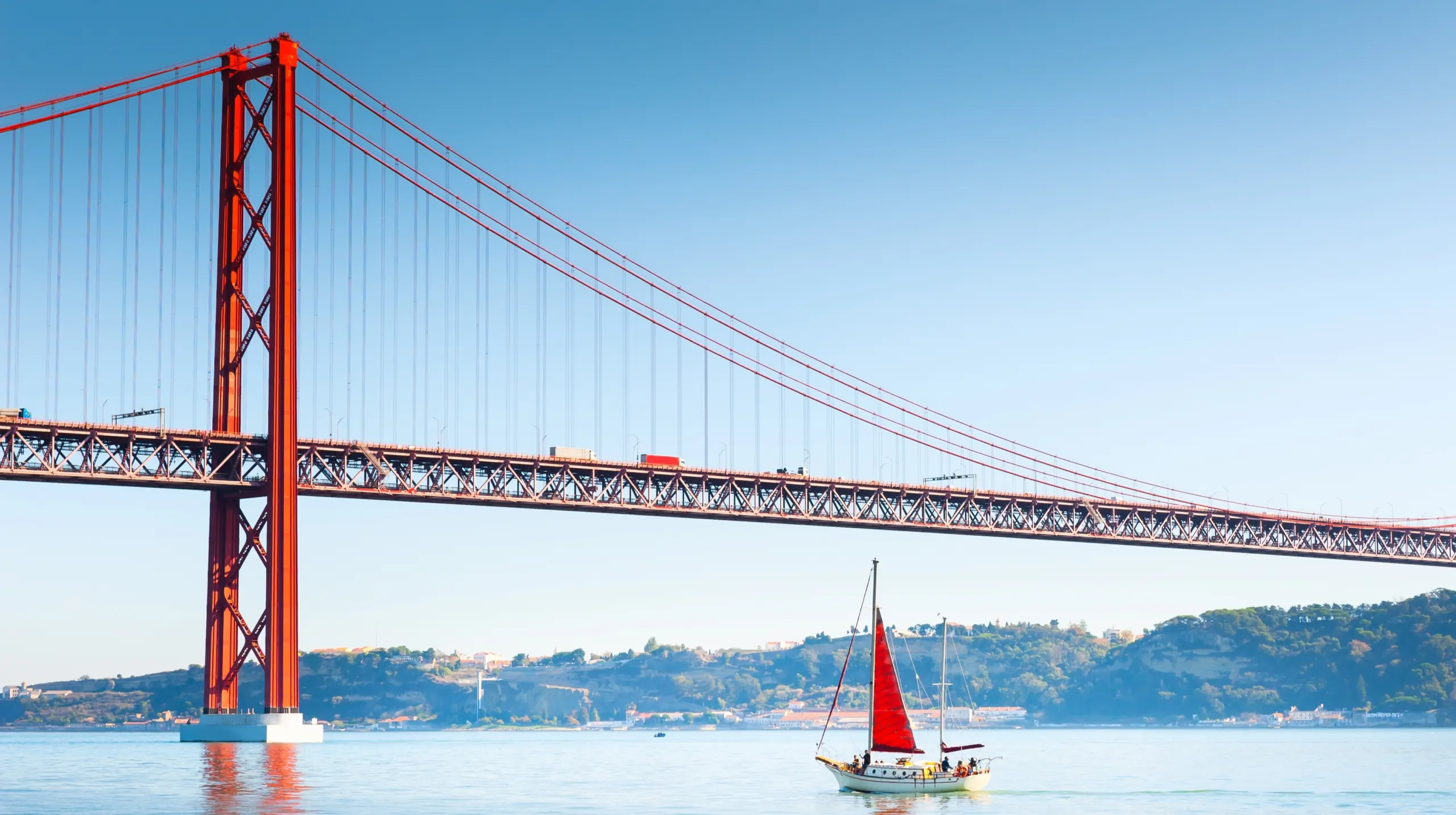 The 25 de Abril Bridge (Ponte 25 de Abril), Lisbon, Portugal