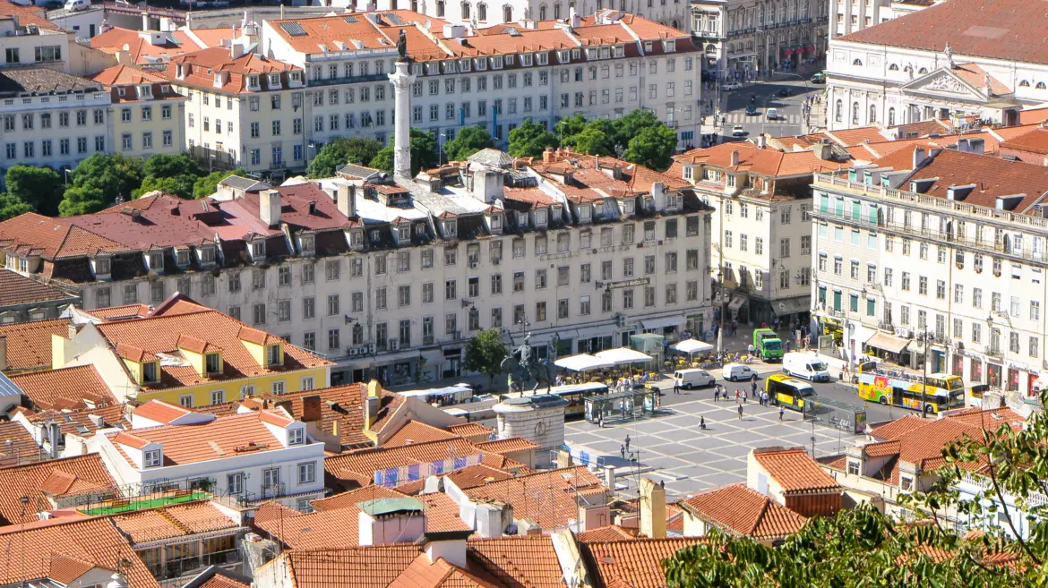 Praça da Figueira, adjacent to Rossio Square, Lisbon, Portugal