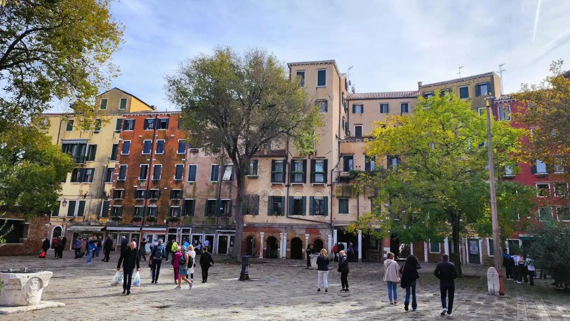 The main square of the Venetian Ghetto, Venice