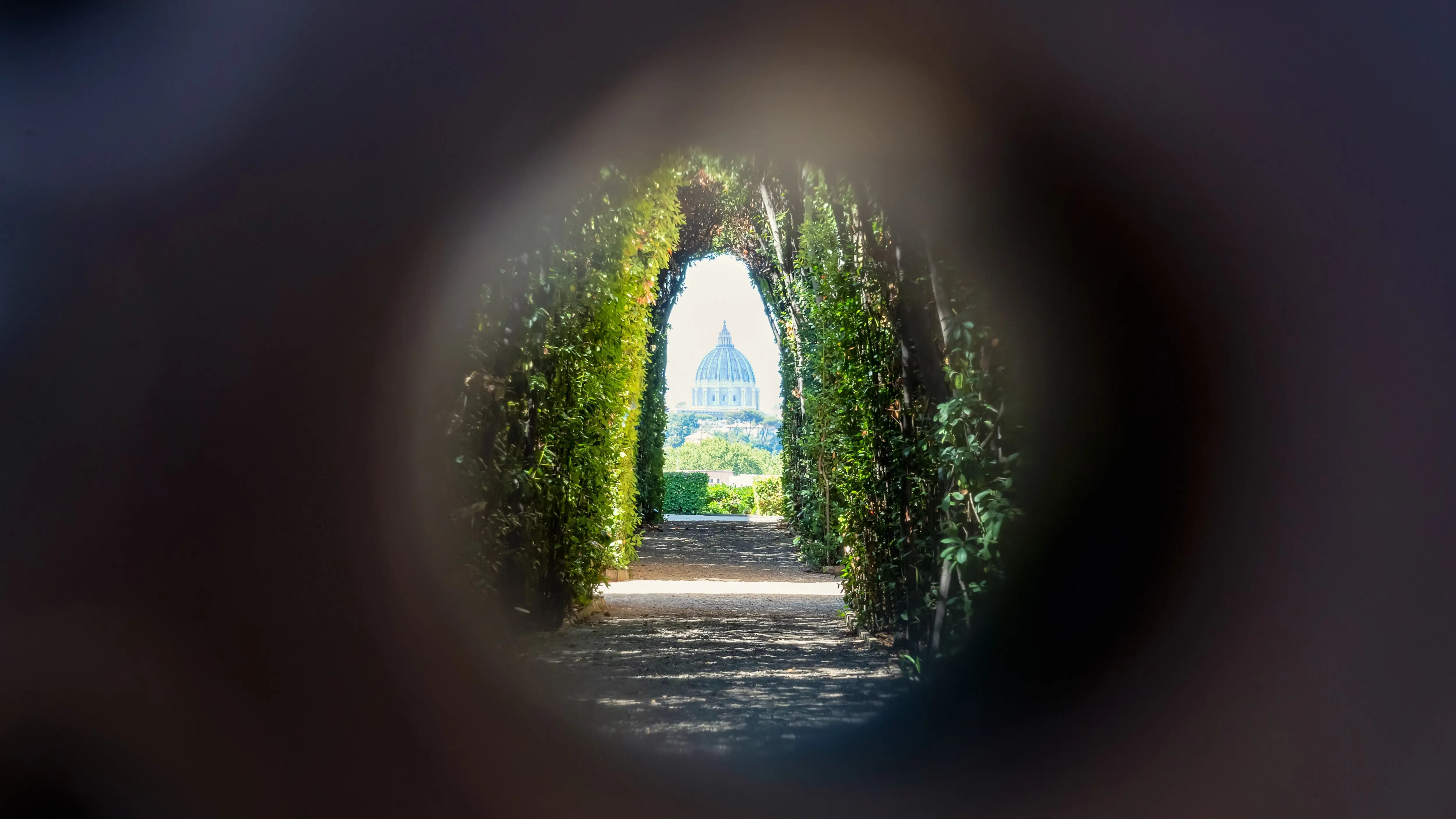 View of St. Peter’s Basilica through the Aventine Keyhole, Aventine Hill, Rome, Italy