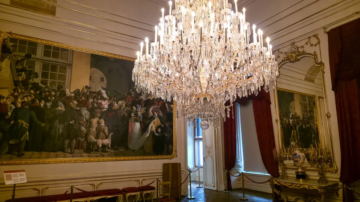 The audience waiting room inside the Imperial Apartments of the Hofburg Palace in Vienna