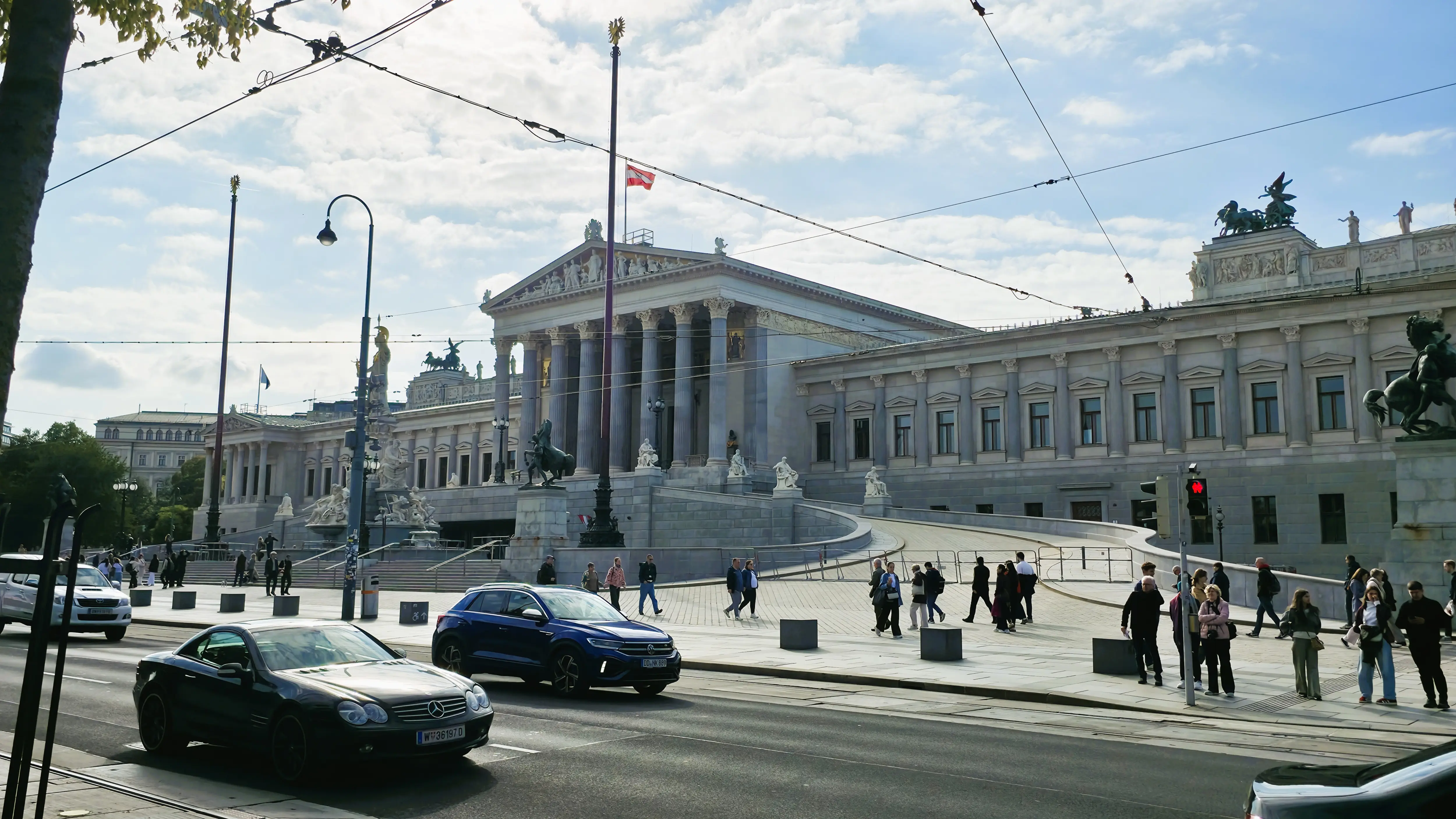 Austrian Parliament Building Vienna Ringstrasse Ring Road classical architecture inspired ancient Greek design civic order democratic ideals
