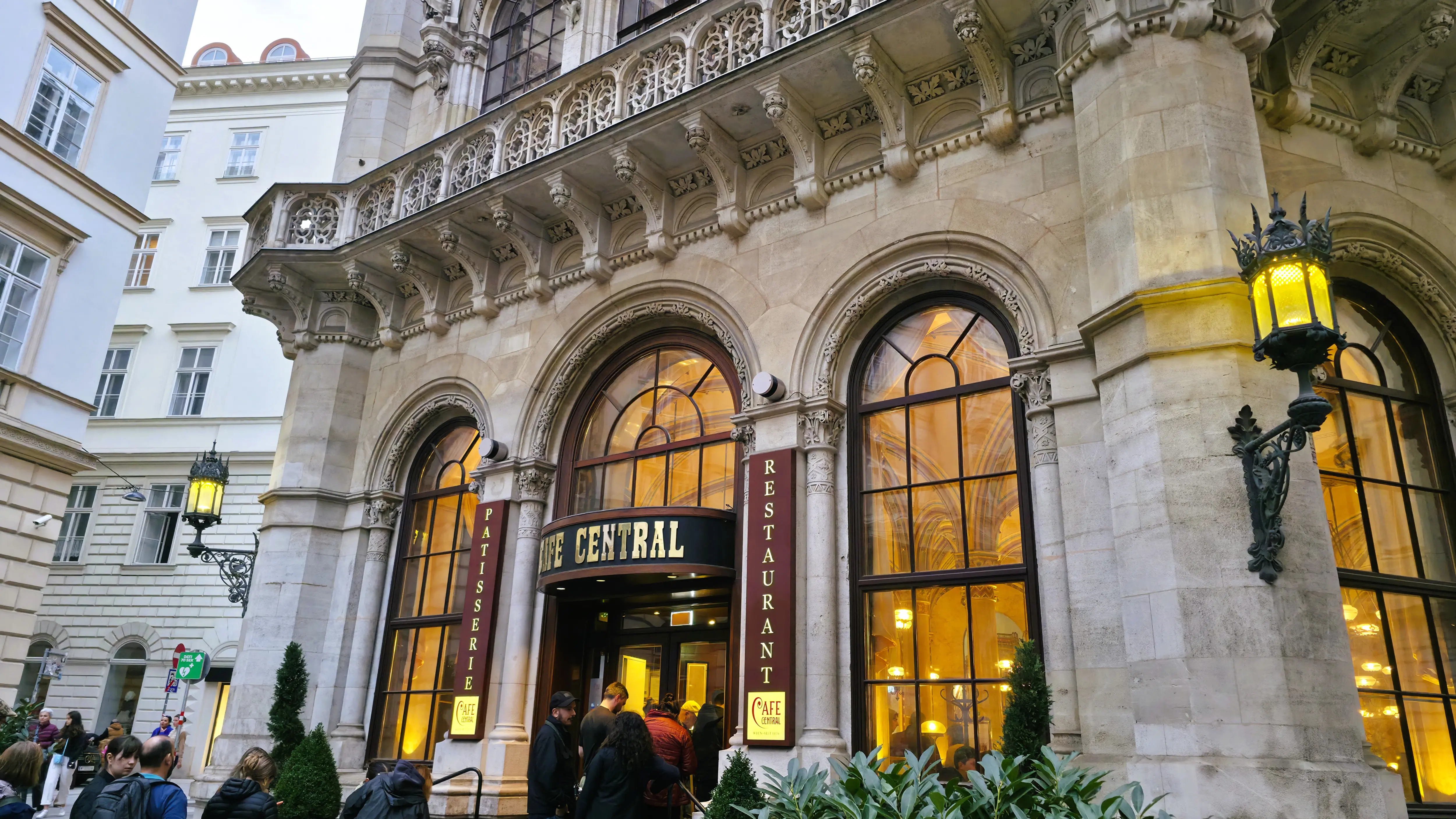 The exterior façade of Café Central in Vienna, Austria, reflecting the elegance and historic character of one of the city's most iconic coffeehouses