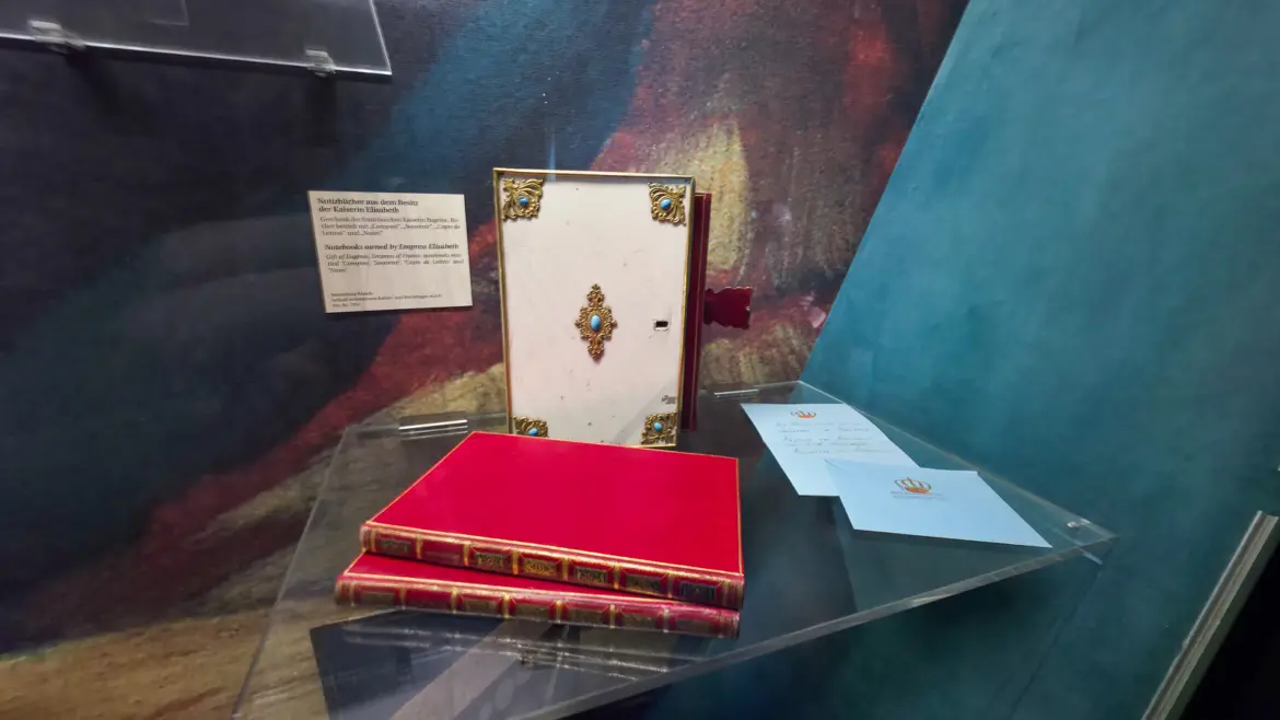 Personal notebooks of Empress Elisabeth (Sisi) on display at the Sisi Museum in Vienna