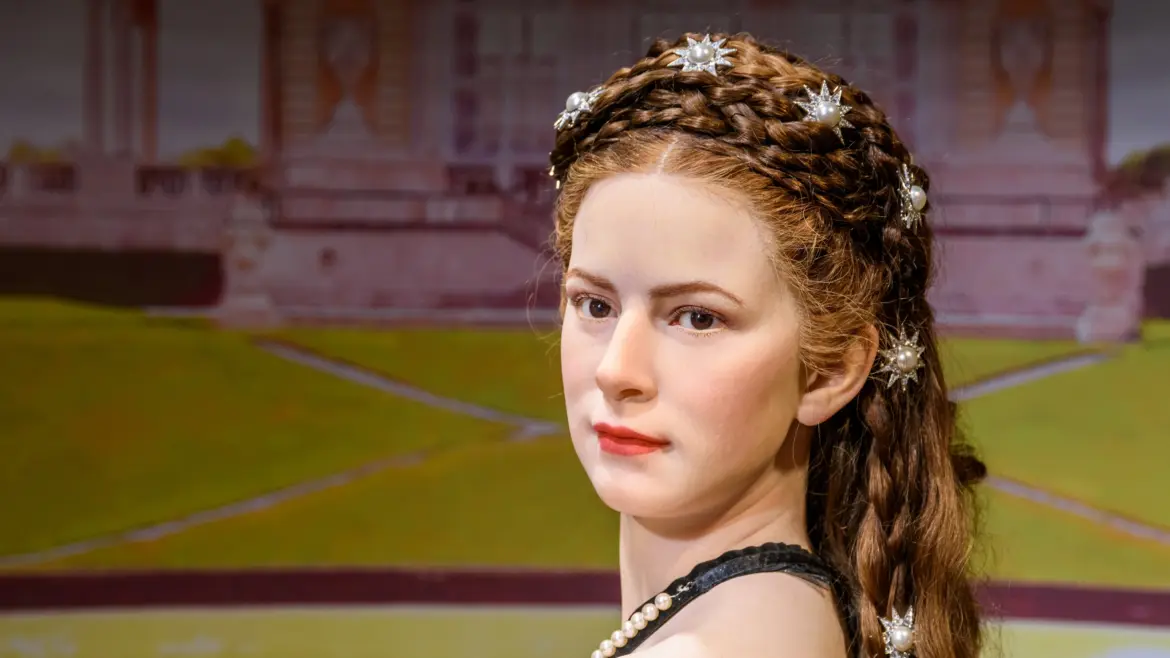 Wax figure of Empress Elisabeth (Sisi) at Madame Tussauds Vienna, capturing the empress in her iconic imperial style