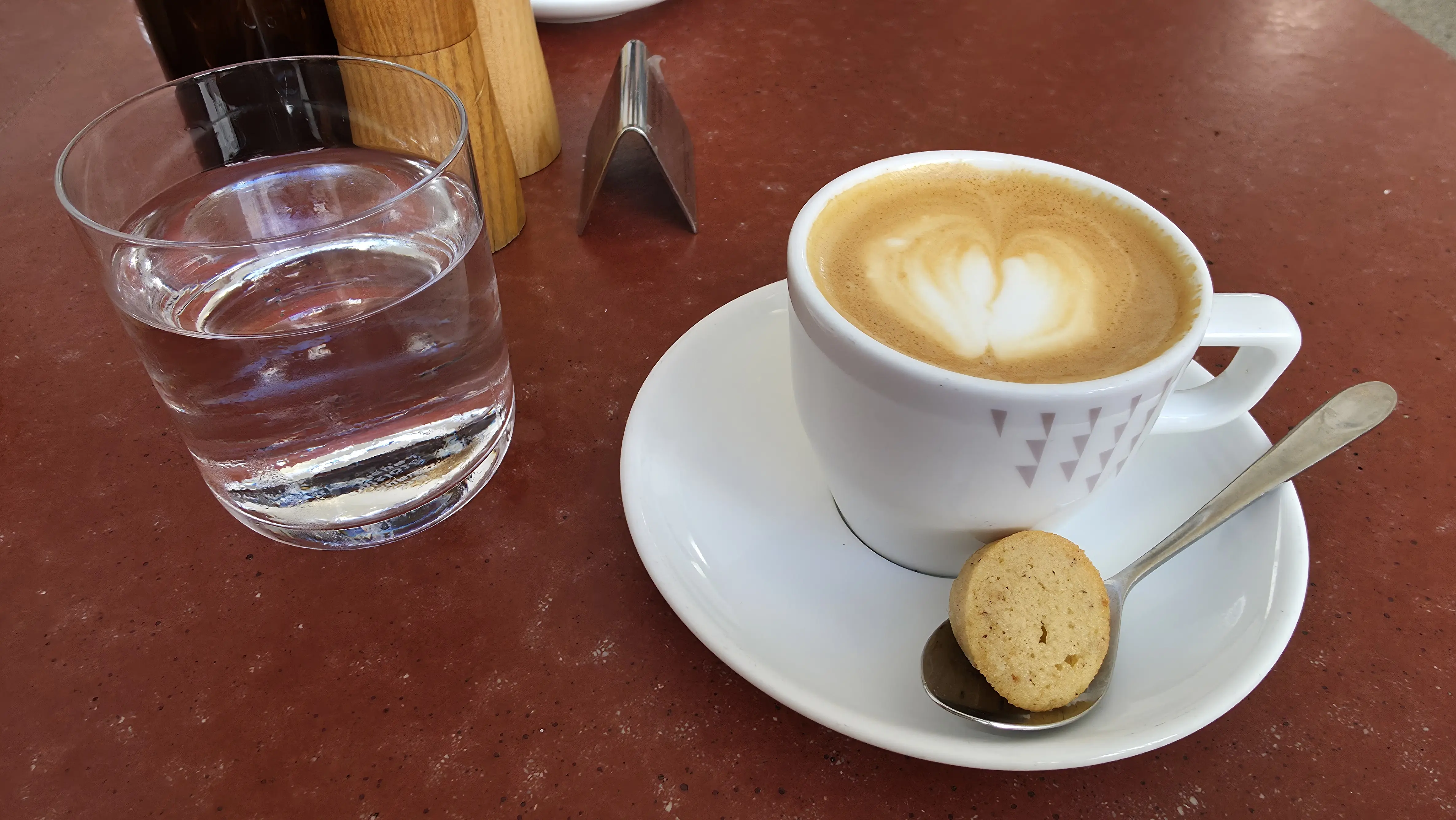 A flat white served at Joseph Brot in Vienna, part of the bakery’s specialty coffee and breakfast offering