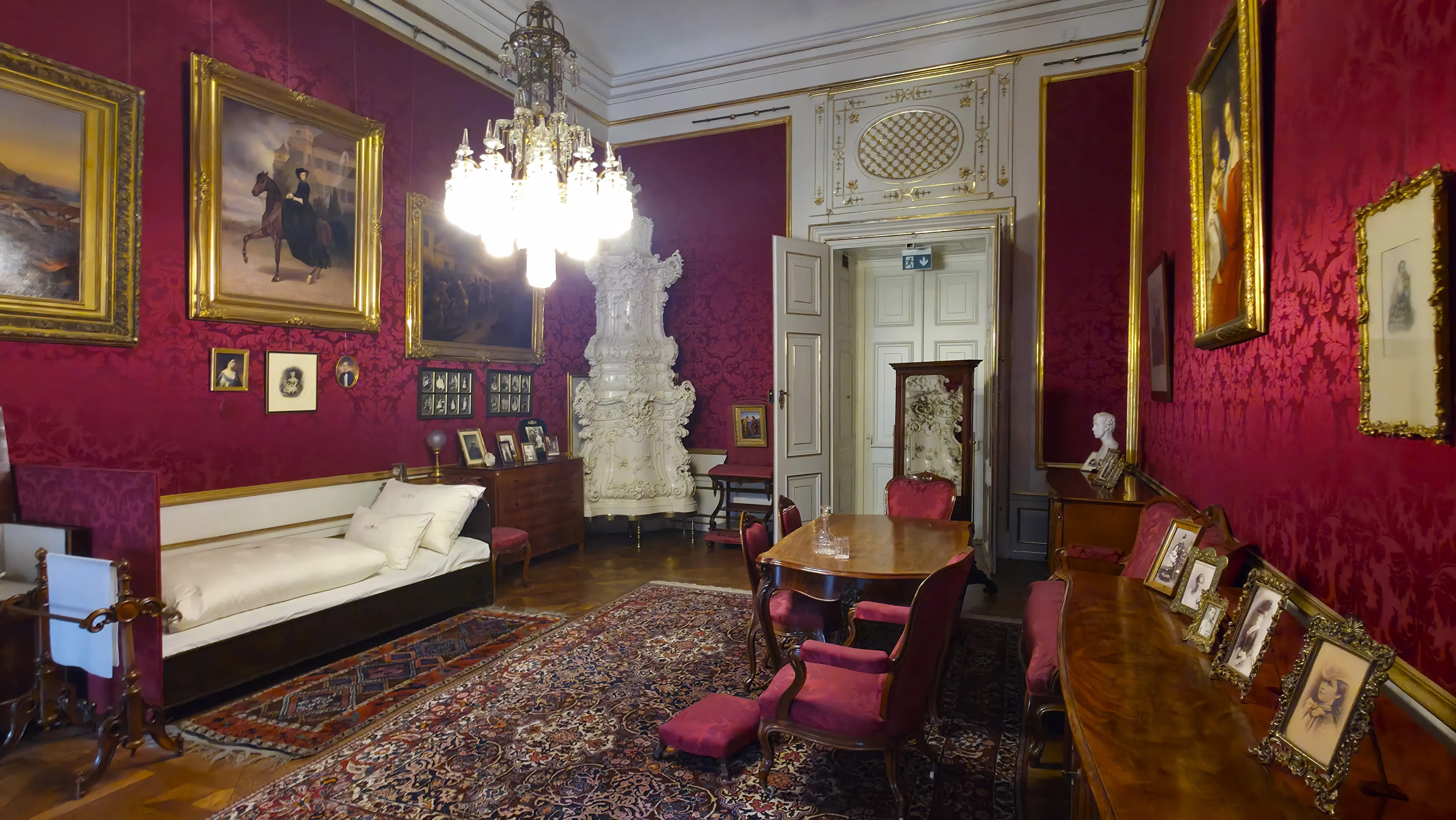 Emperor Franz Joseph I’s bedroom in the Imperial Apartments featuring his simple iron bedstead