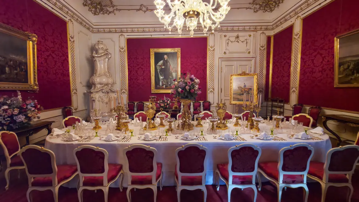 The imperial dining room in the Hofburg Palace used for obligatory weekly family dinners