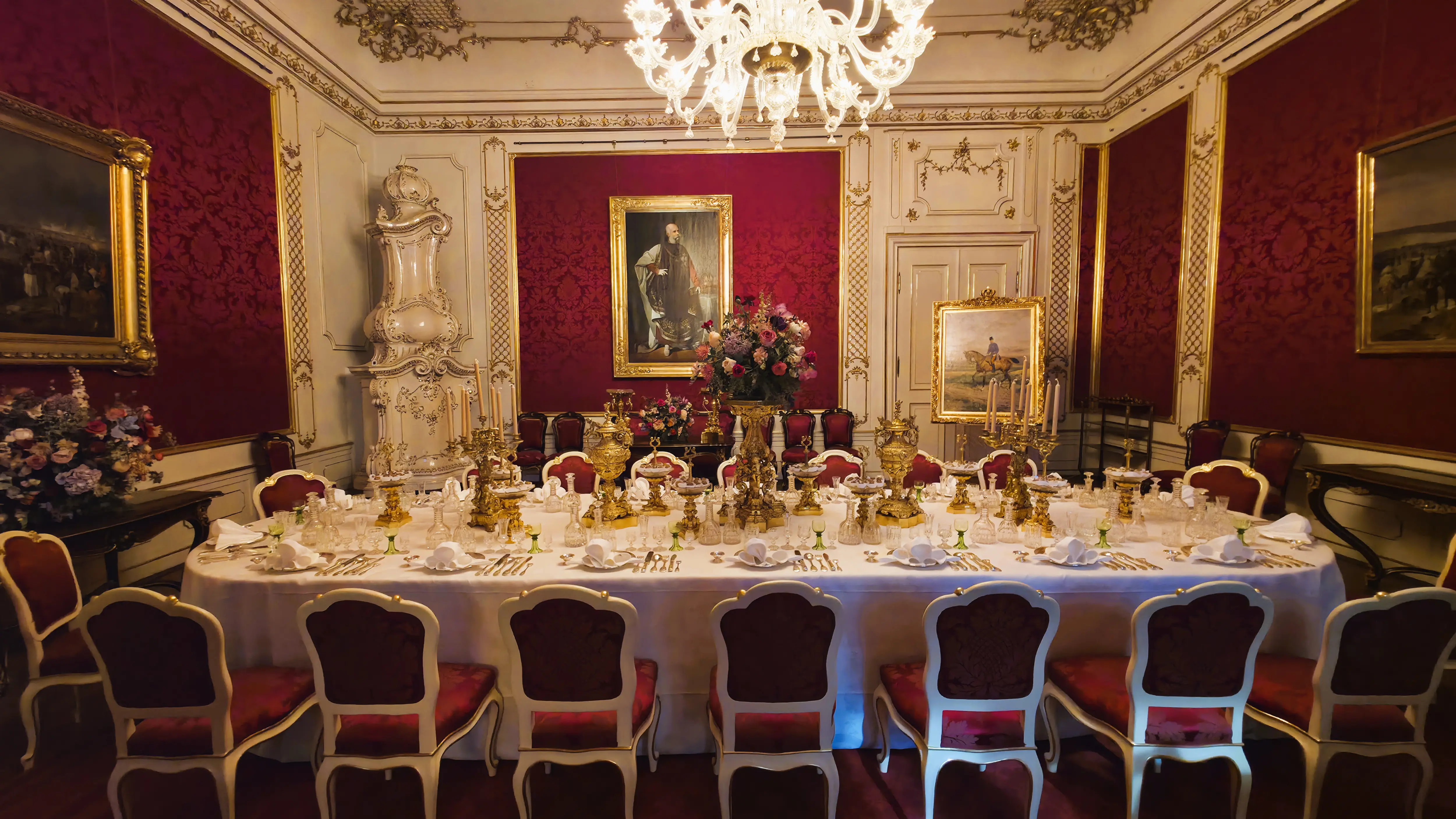 The imperial dining room in the Hofburg Palace used for obligatory weekly family dinners
