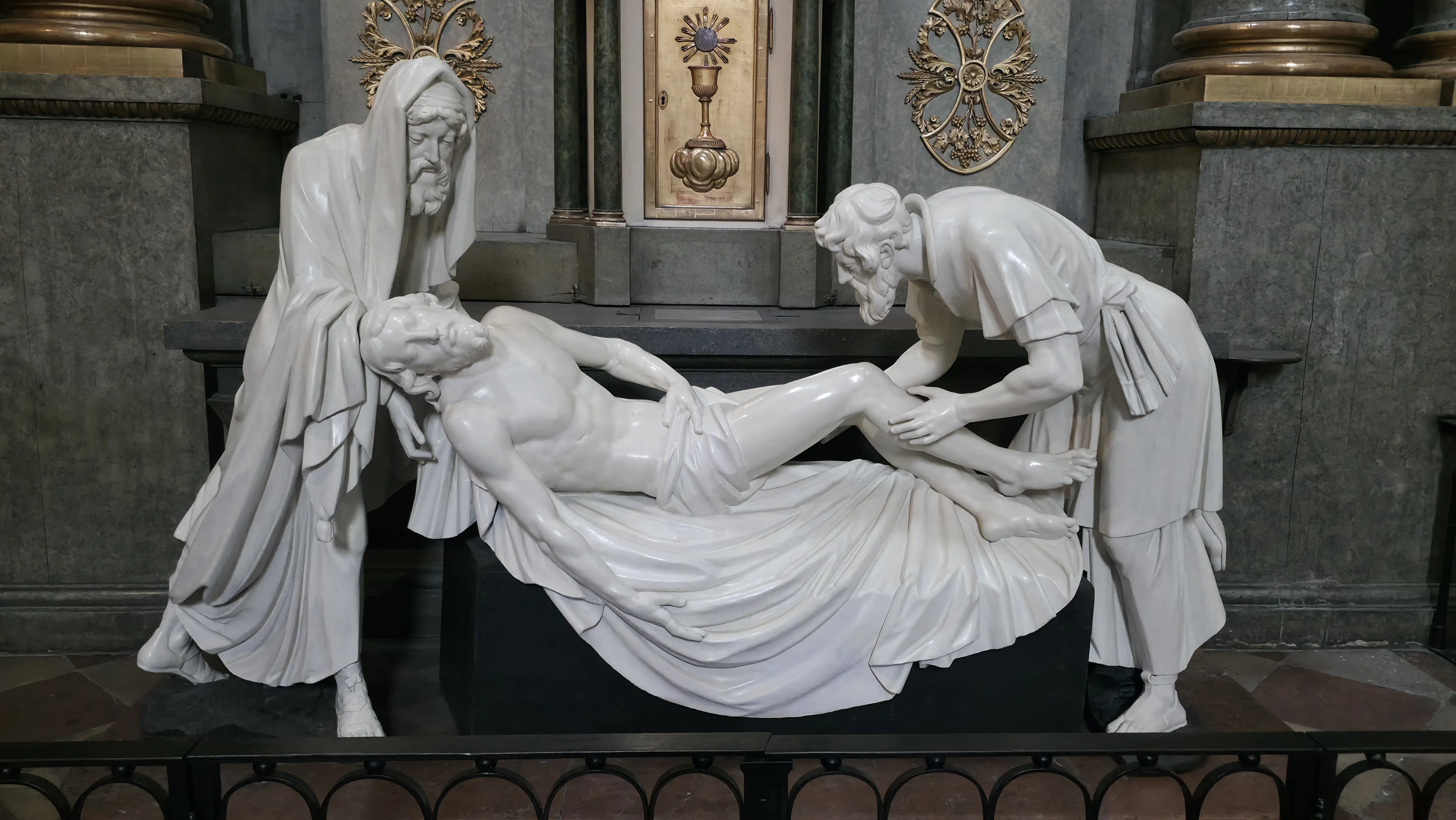 Marble sculpture of the Deposition of Christ inside St. Michael’s Church in Vienna