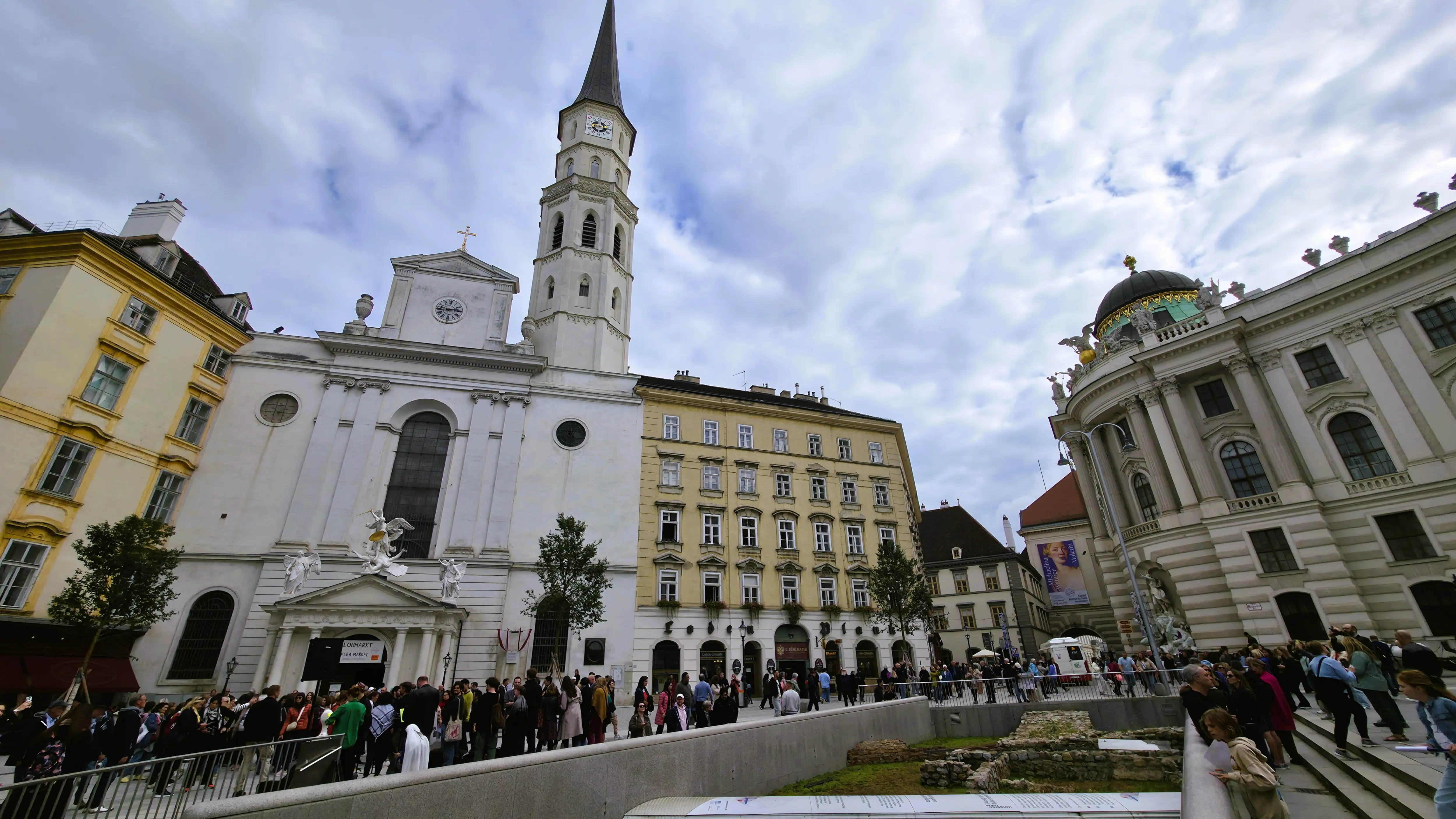 St. Michael’s Church overlooking the Roman ruins of Vindobona at Michaelerplatz in Vienna