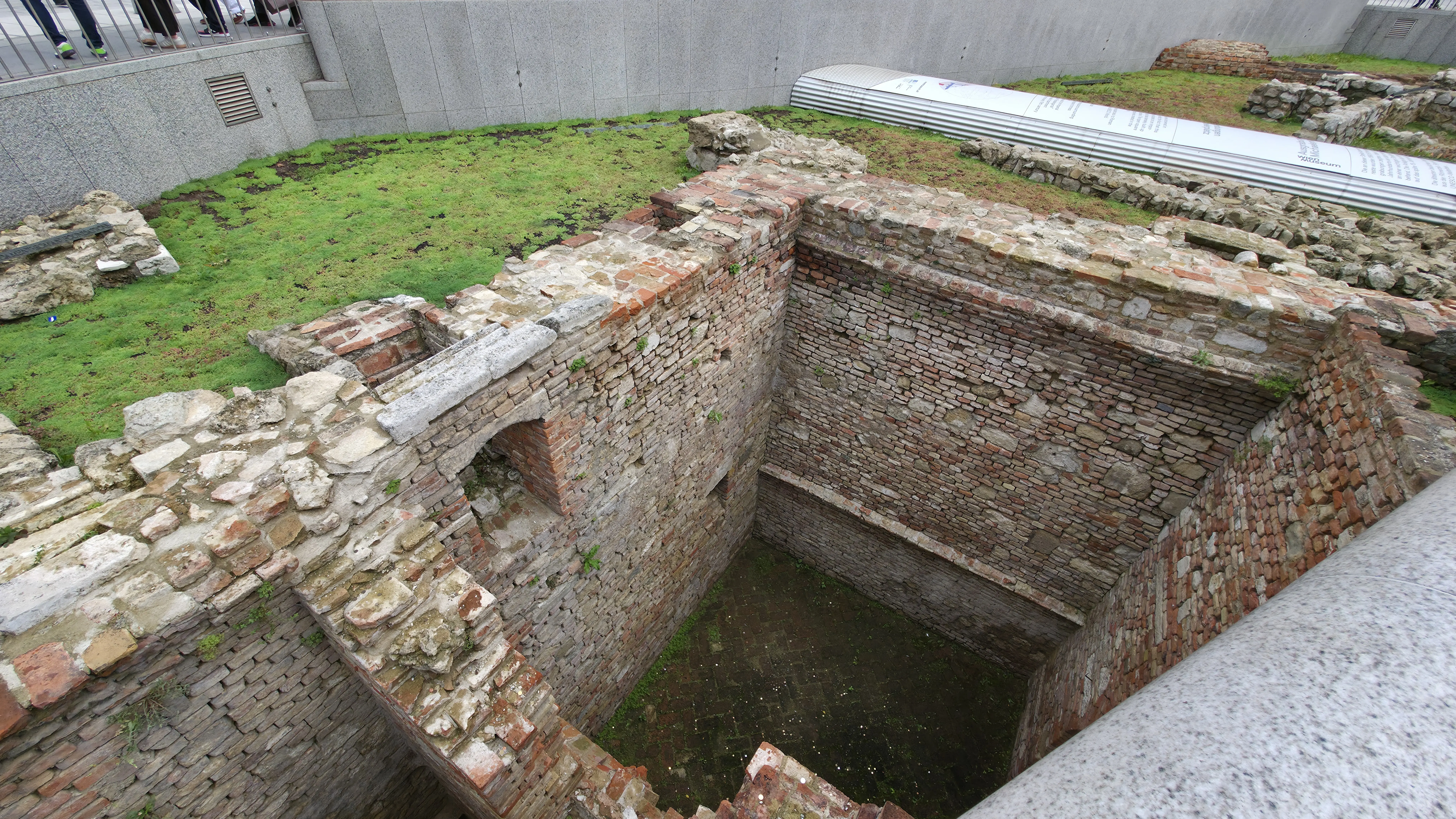 Archaeological remains of Vindobona at Michaelerplatz showing fragments and foundations of ancient Roman houses
