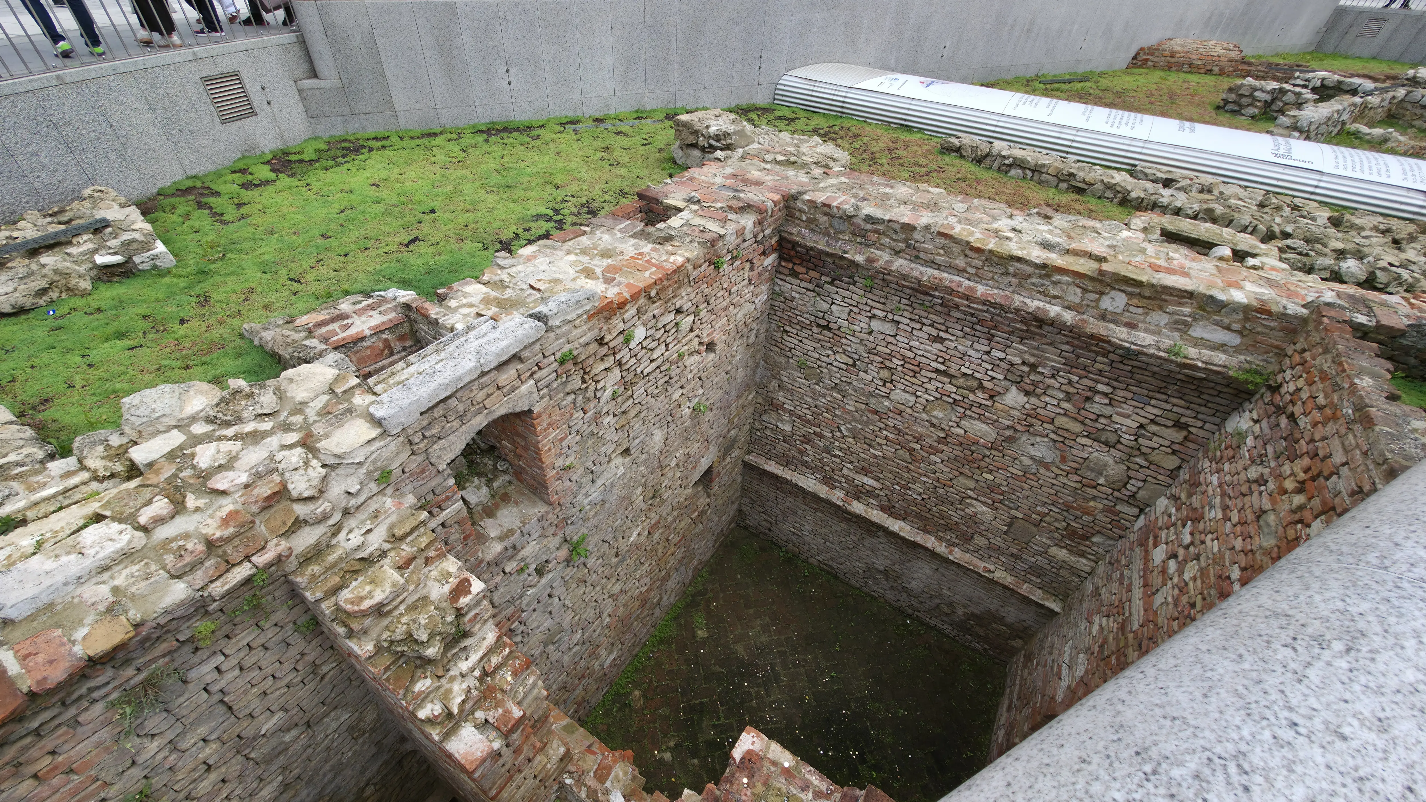 Archaeological remains of Vindobona at Michaelerplatz in Vienna, showing fragments and foundations of ancient Roman houses