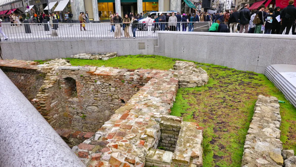 The Vindobona Roman ruins at Michaelerplatz in Vienna, revealing ancient Roman foundations beneath the modern city
