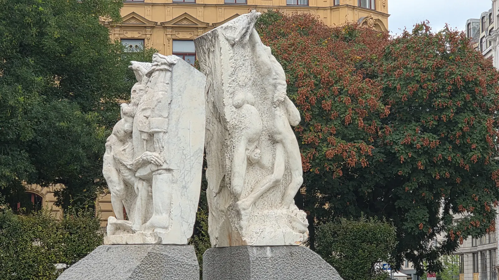 The Gate of Violence at the Memorial Against War and Fascism in Vienna, constructed from Mauthausen granite