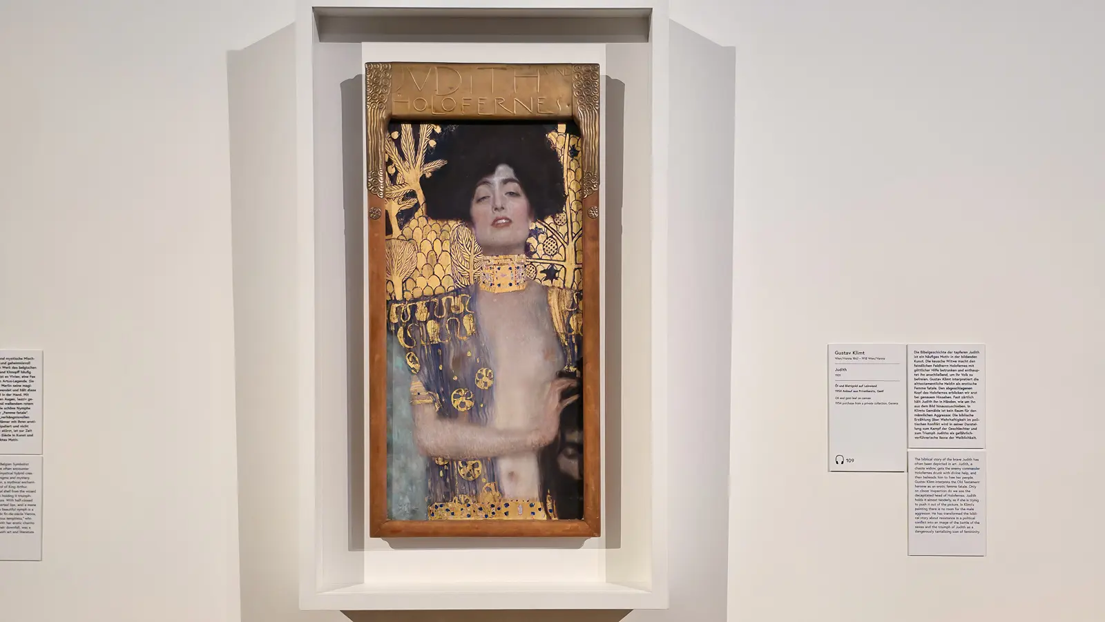 Judith by Gustav Klimt at the Upper Belvedere in Vienna reflecting the bold decorative style of the Vienna Secession