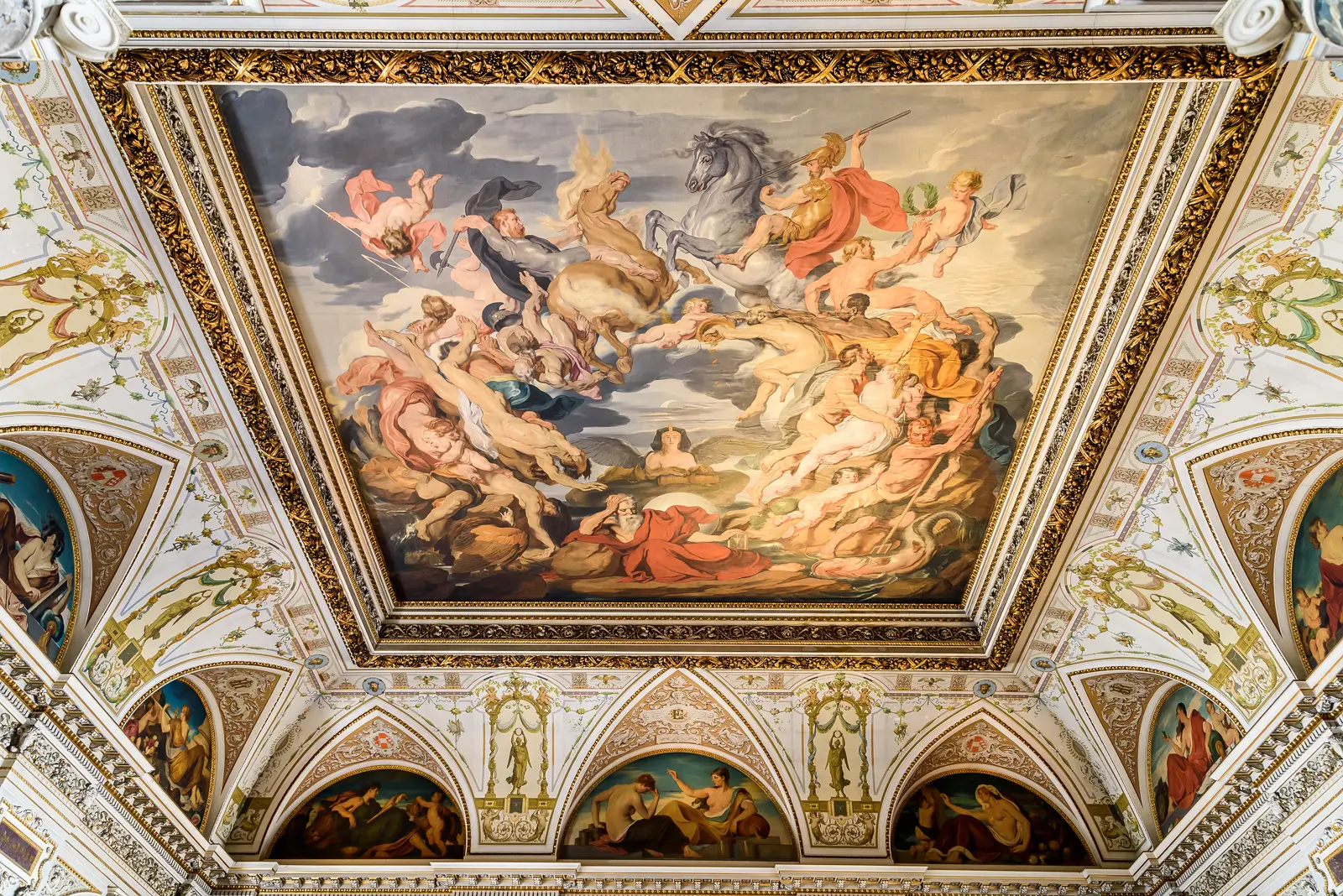 Hans Canon's monumental ceiling fresco The Circle of Life inside the grand staircase of the Naturhistorisches Museum Wien