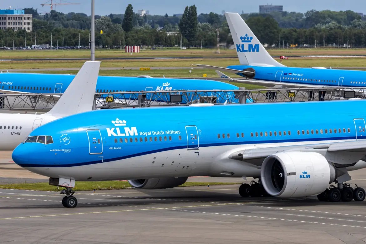KLM Royal Dutch Airlines aircraft in the iconic blue livery