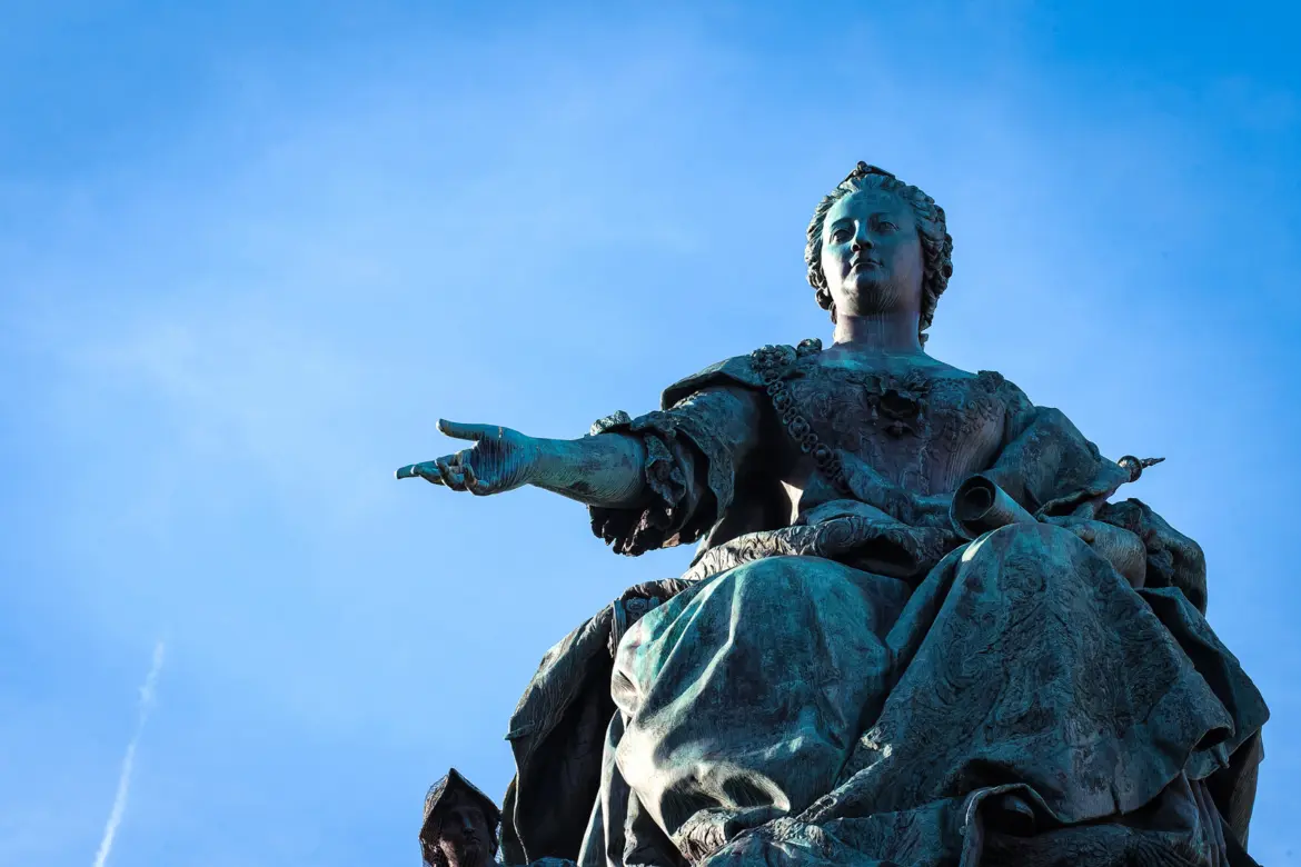 Statue of Empress Maria Theresa at Maria-Theresien-Platz in Vienna, Austria, honoring the powerful Habsburg ruler who governed the empire for forty years